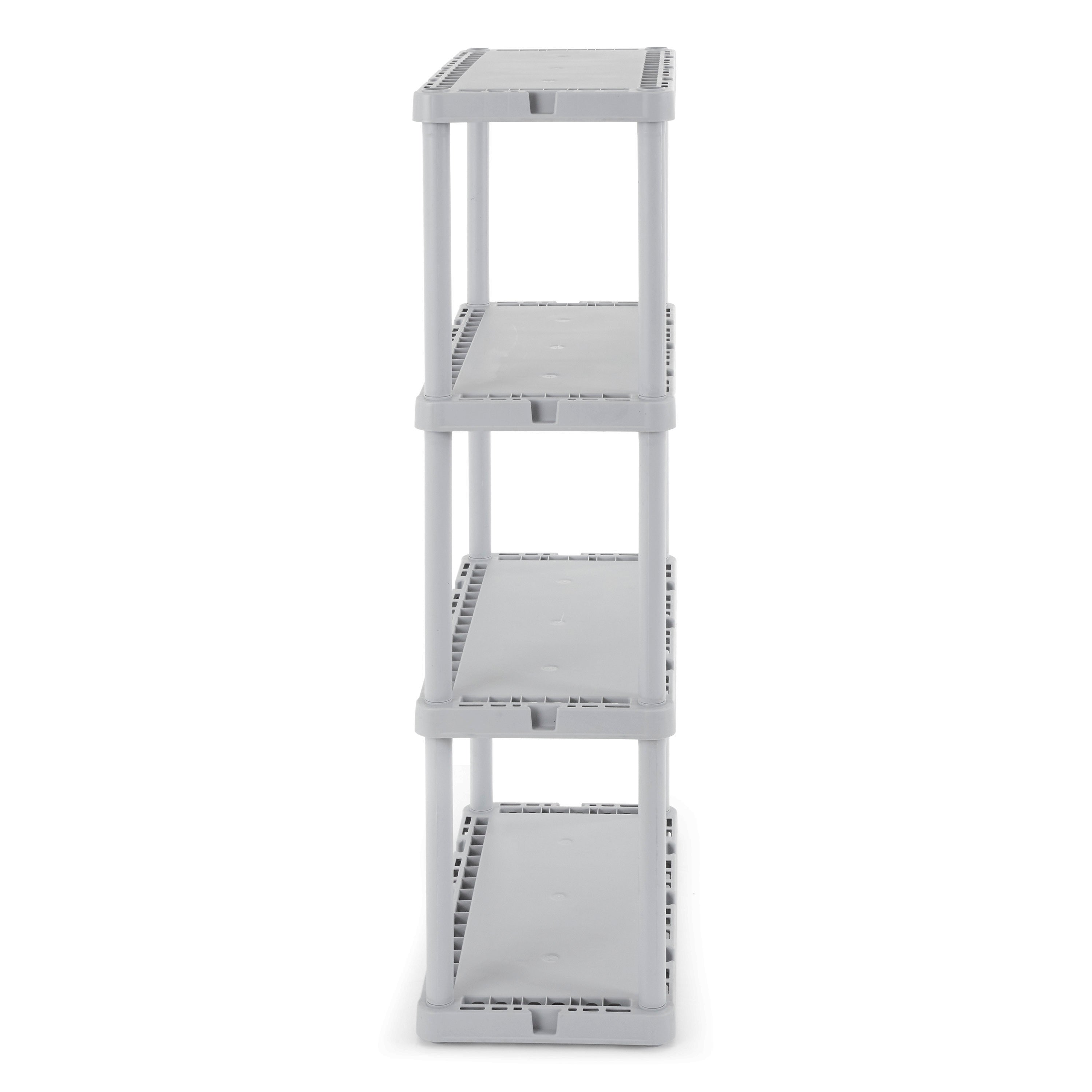 Gracious Living 4 Shelf Knect-A-Shelf Fixed Height Solid Light Duty Storage,Grey - Smart-nests