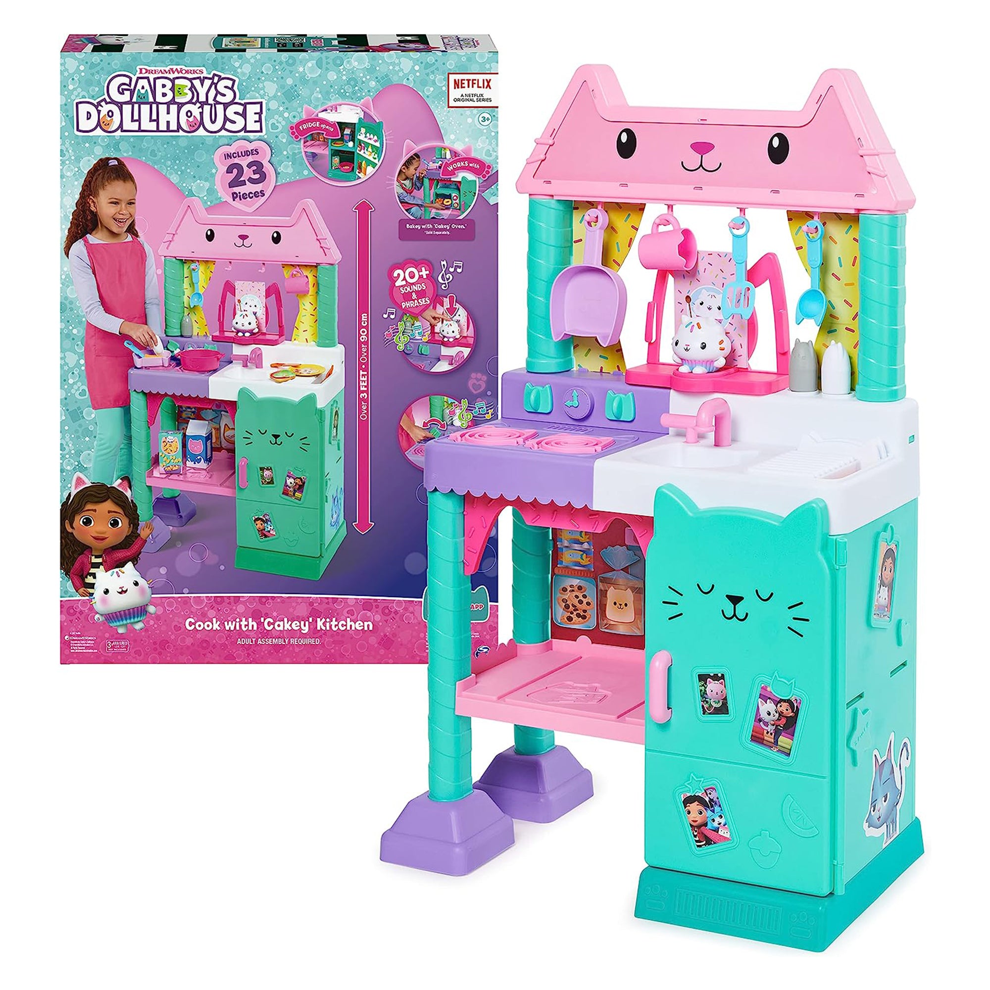 Spin Master Gabby's Dollhouse Cakey Kitchen Playset w/ Accessories and Play Food - Smart-nests