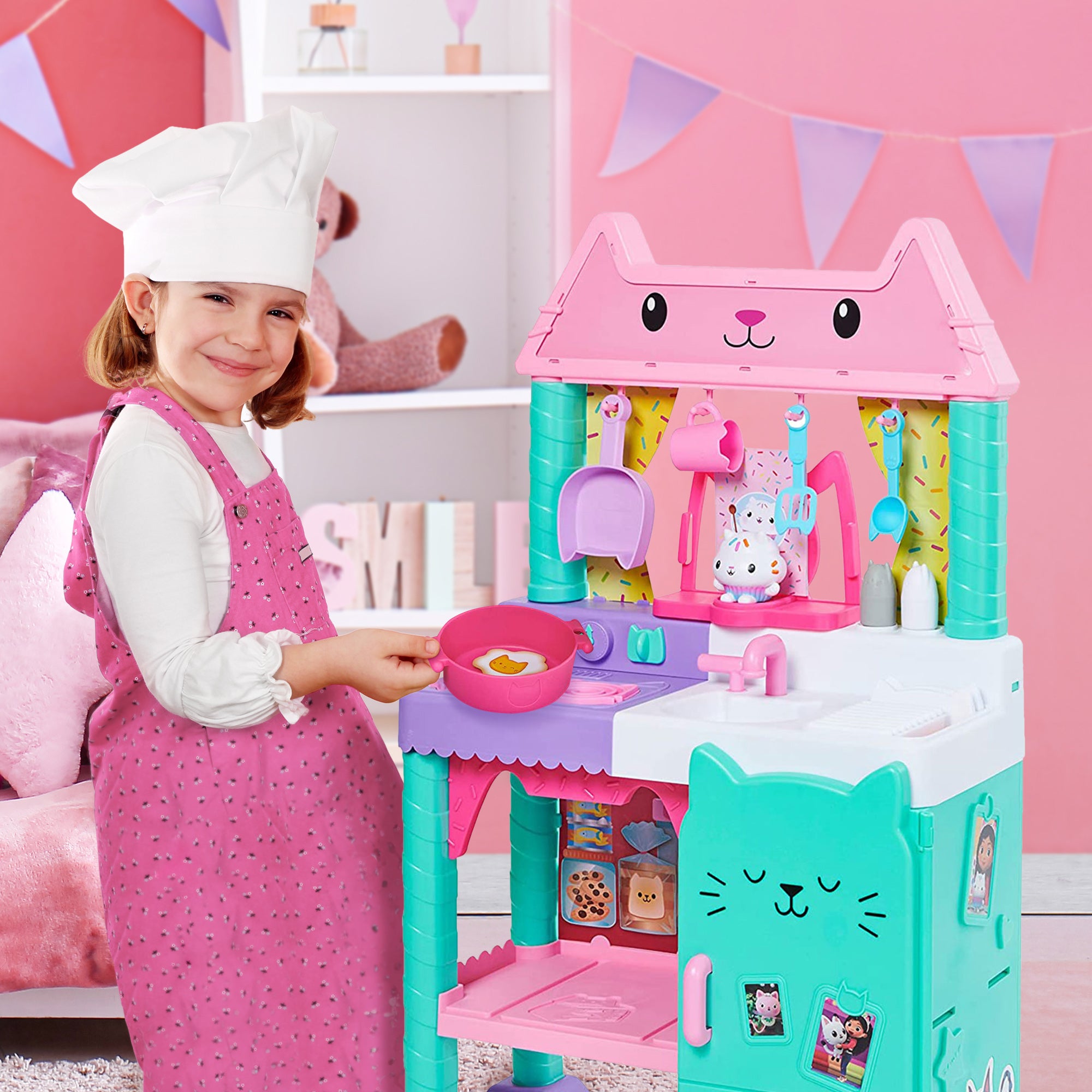 Spin Master Gabby's Dollhouse Cakey Kitchen Playset w/ Accessories and Play Food - Smart-nests