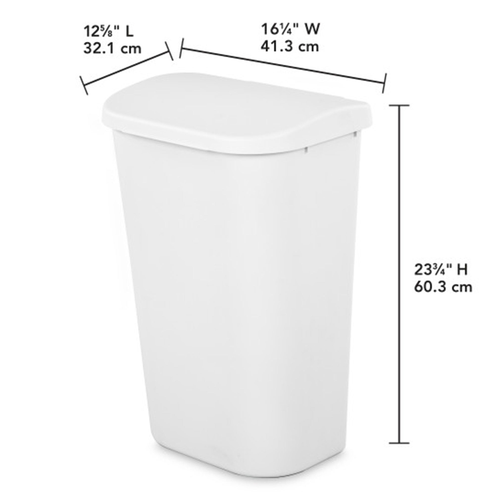 Sterilite 11.3 Gal Lift Top Lid Wastebasket Kitchen Trash Can, White (18 Pack) - Smart-nests