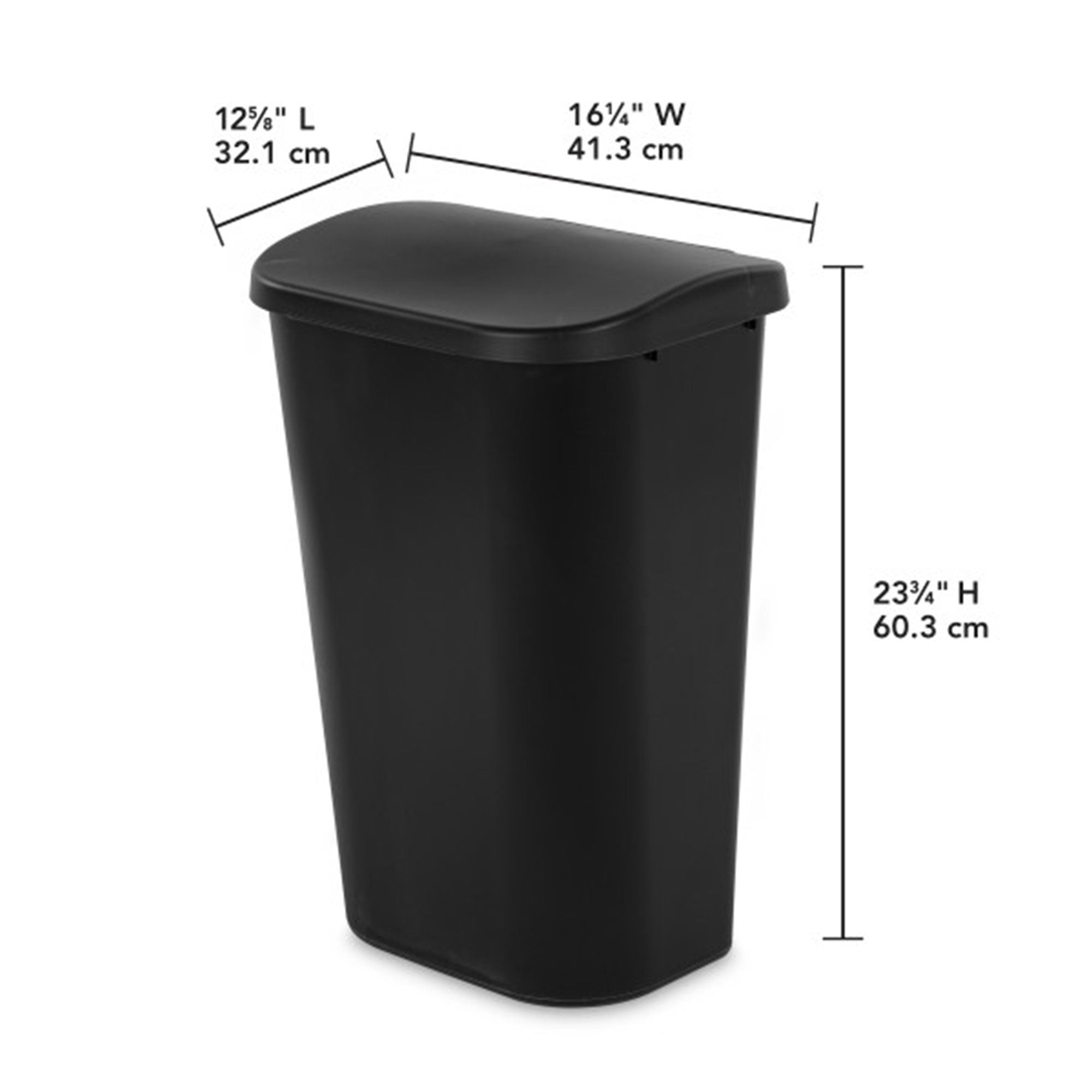 Sterilite 11.3 Gal Lift Top Lid Wastebasket Kitchen Trash Can, Black (18 Pack) - Smart-nests