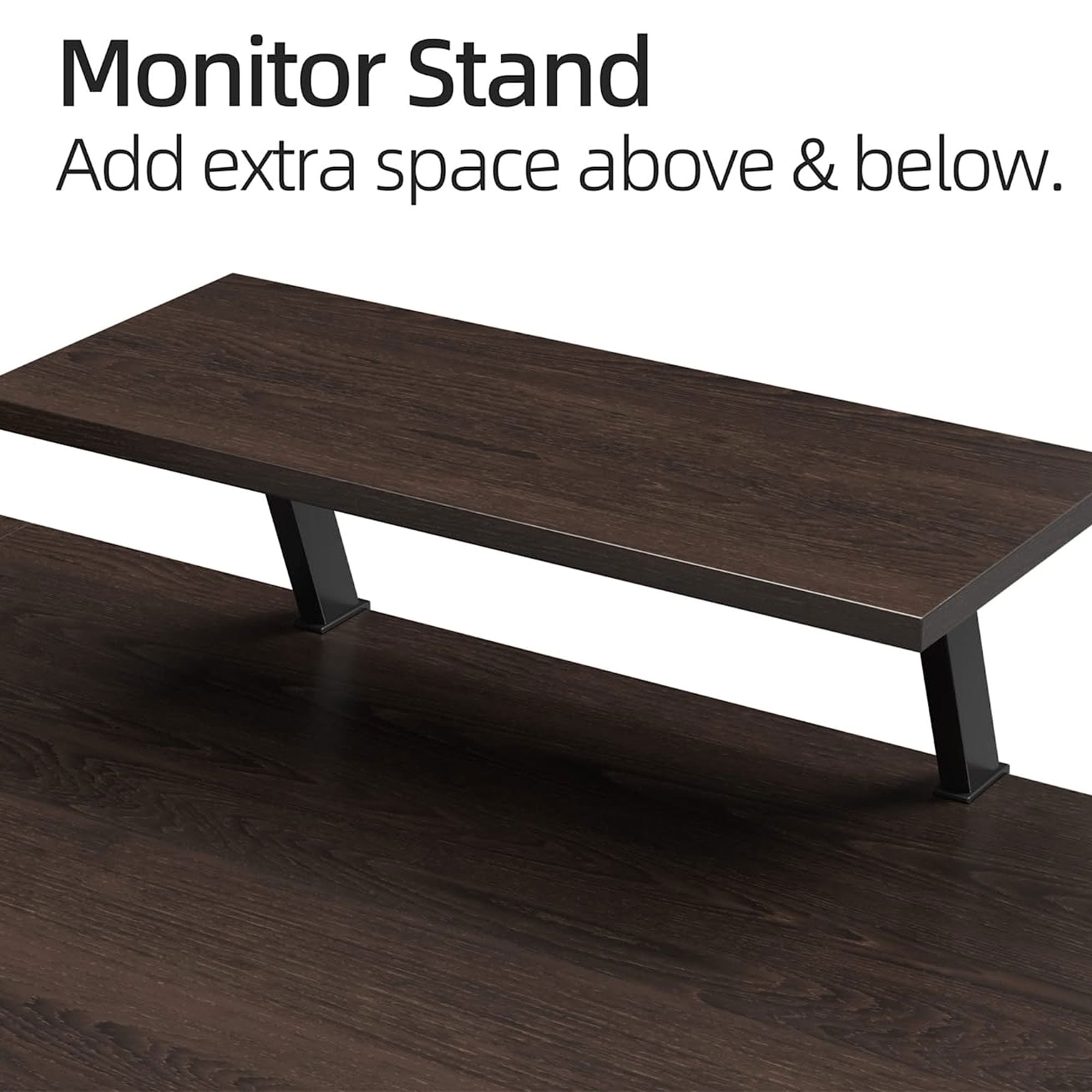 Somdot L Shaped Corner Gaming and Computer Desk with Monitor Stand, Black Walnut - Smart-nests