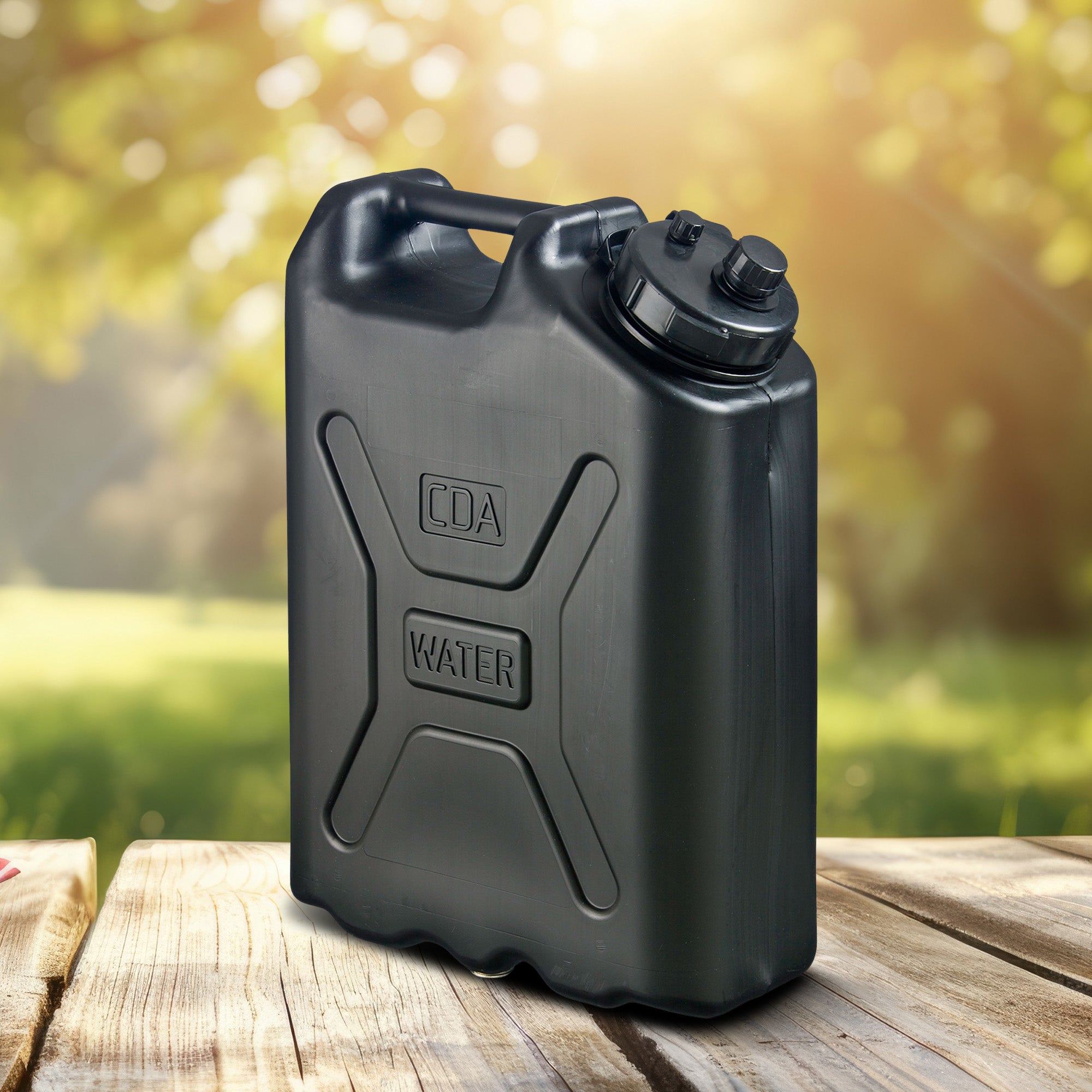 Scepter 5 Gallon 20 Liter Heavy Duty Military Style HDPE Water Container, Black - Smart-nests