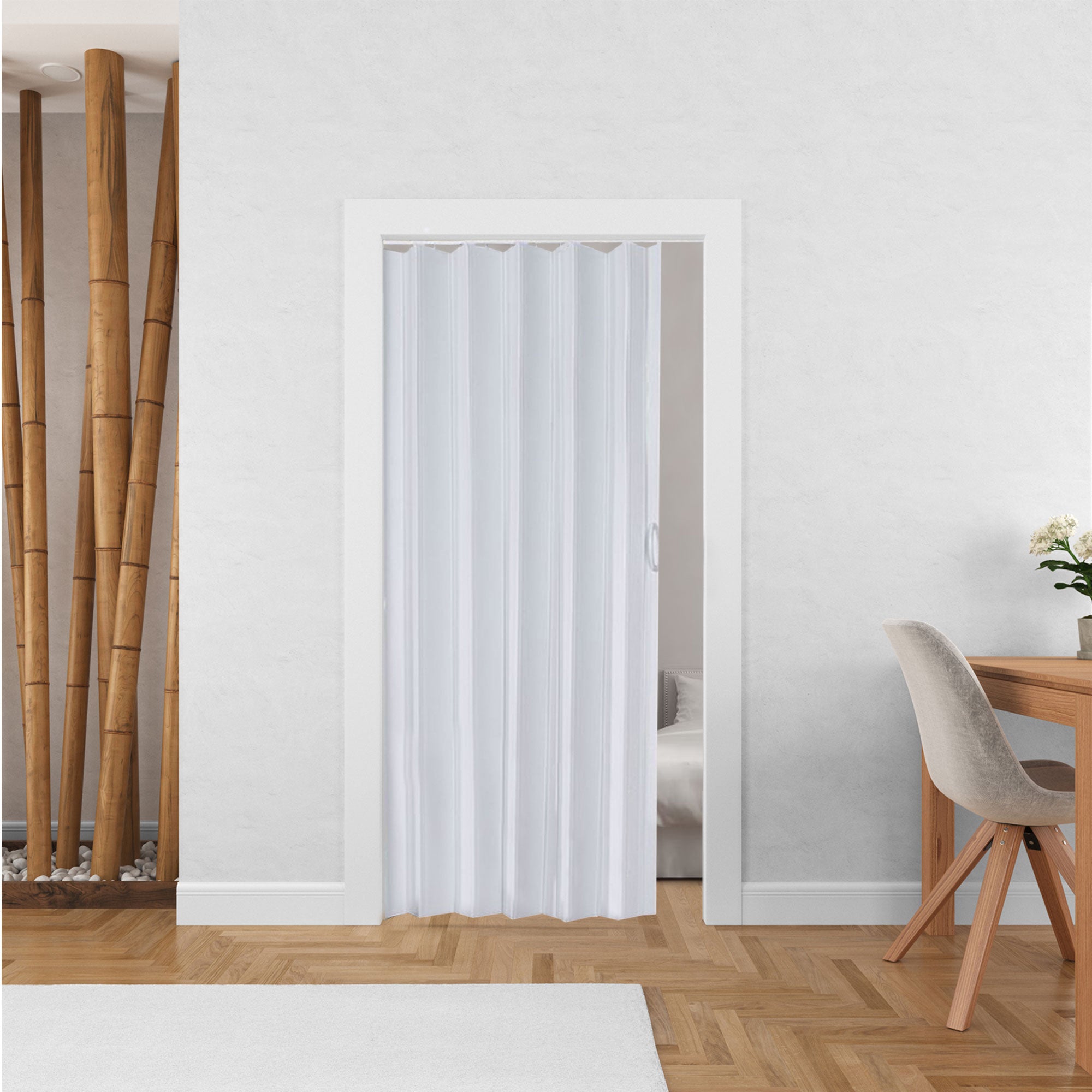 LTL Home Products Contempora Accordion Folding Door, 36 x 80 Inches, Sand White - Smart-nests