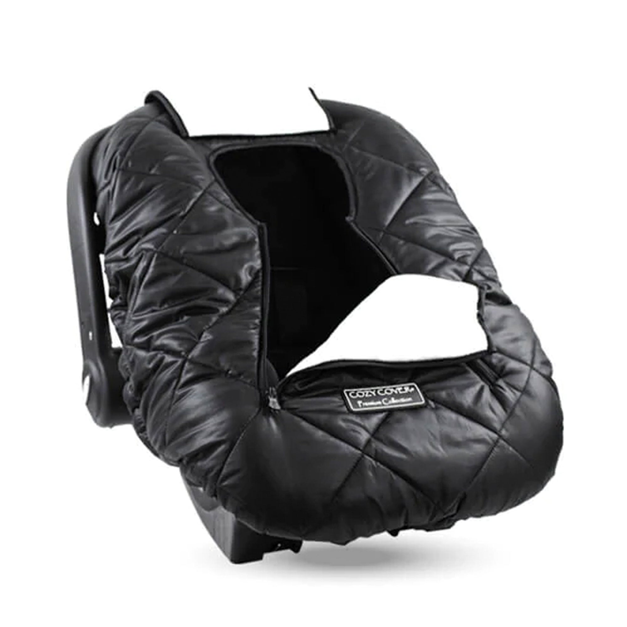CozyBaby Premium Infant Car Seat Cover with Dual Zippers & Elastic Edge, Black - Smart-nests