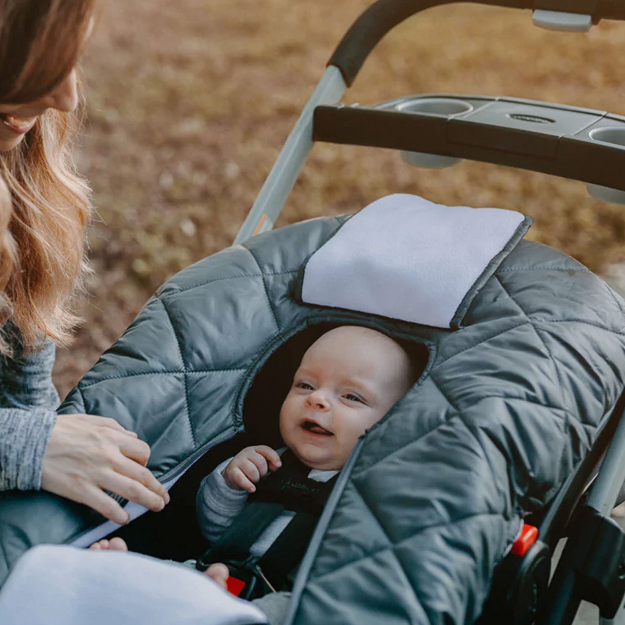 CozyBaby Premium Infant Car Seat Cover with Dual Zippers & Elastic Edge, Black - Smart-nests