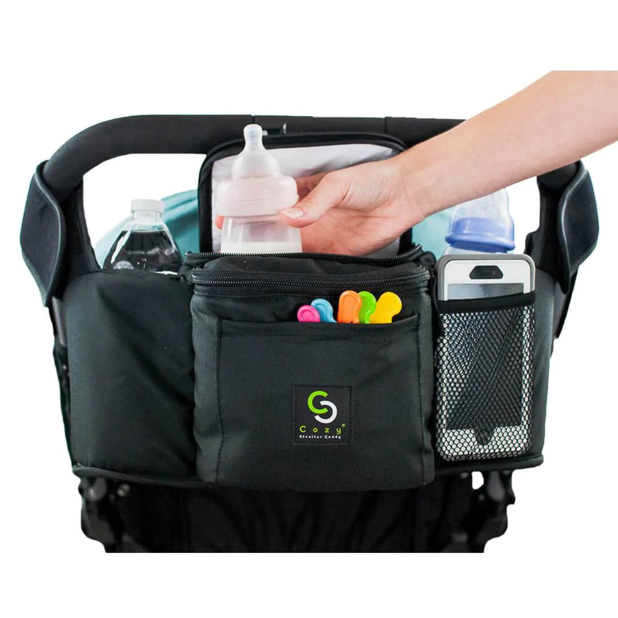 Cozy Cover CozyBaby Stroller Organizer Insulated Storage Caddy Basket, Black - Smart-nests