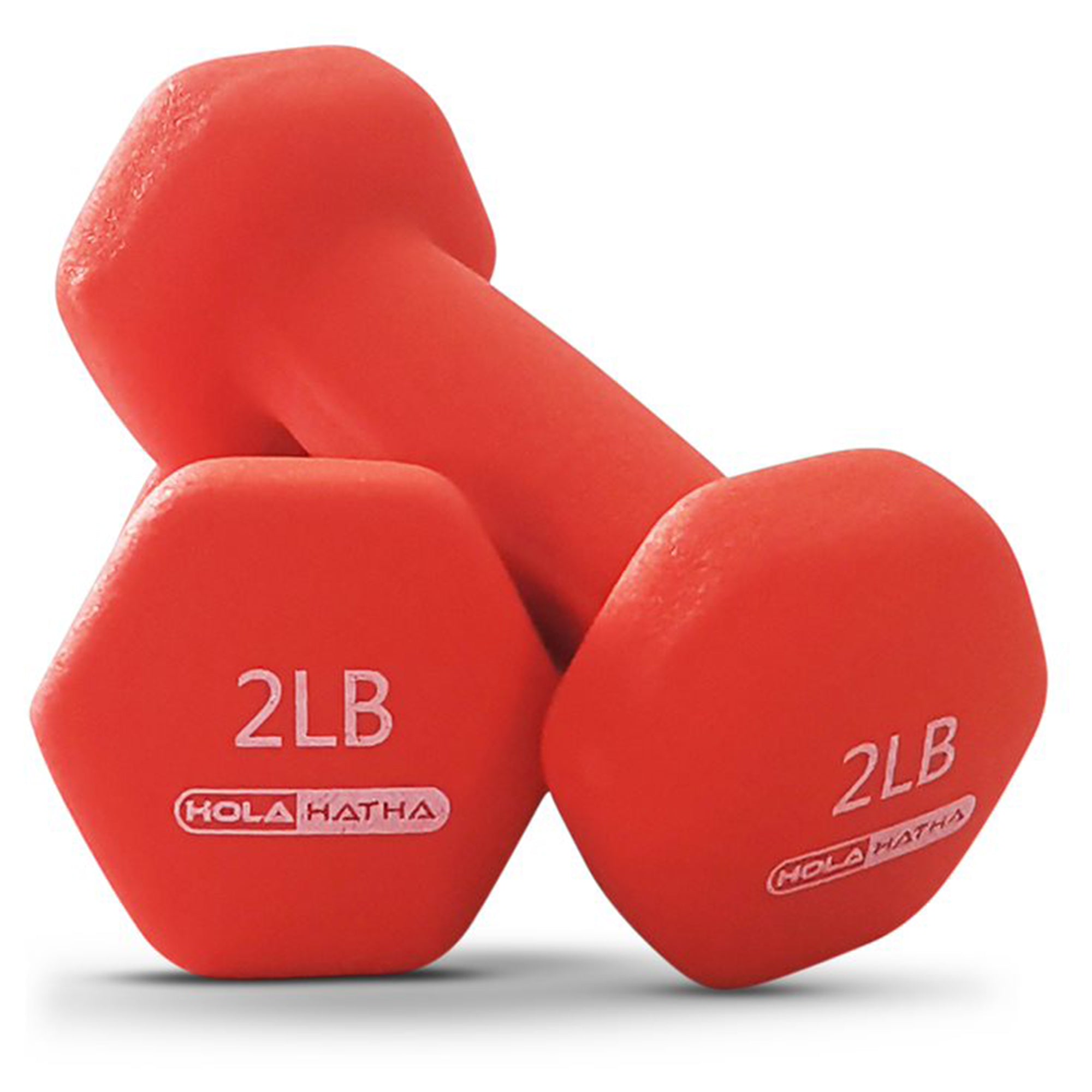 HolaHatha 2, 3, & 5 Lb Neoprene Dumbbell Free Hand Weight Set w/ Rack, Red/Blue - Smart-nests