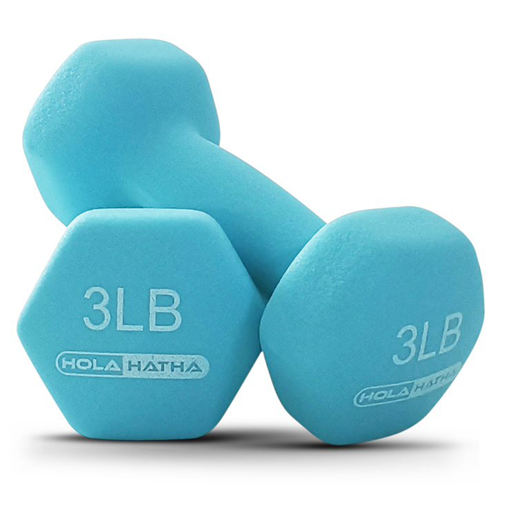 HolaHatha 2, 3, & 5 Lb Neoprene Dumbbell Free Hand Weight Set w/ Rack, Red/Blue - Smart-nests