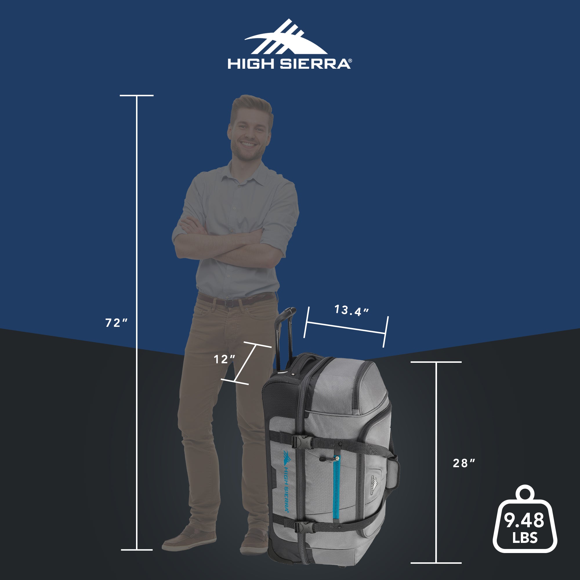 High Sierra Fairlead 28 Inch Drop Bottom Wheeled Duffel Bag Luggage (Open Box) - Smart-nests