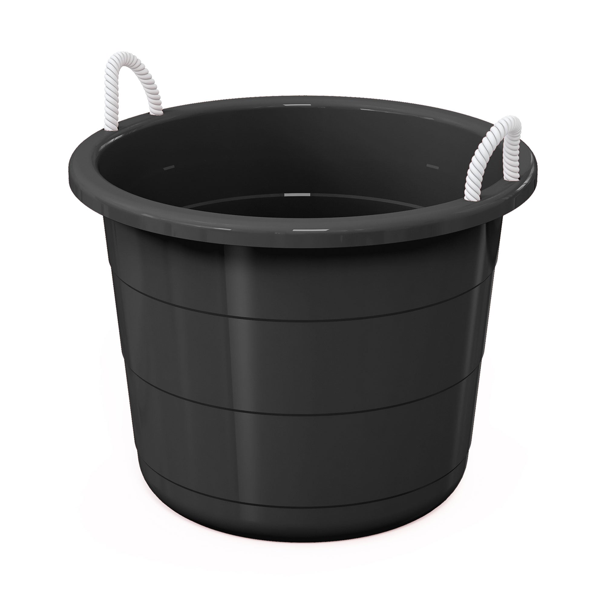 Life Story 17 Gal Flexible Plastic Storage Bucket w/ Rope Handles, Black, 8 Pack - Smart-nests