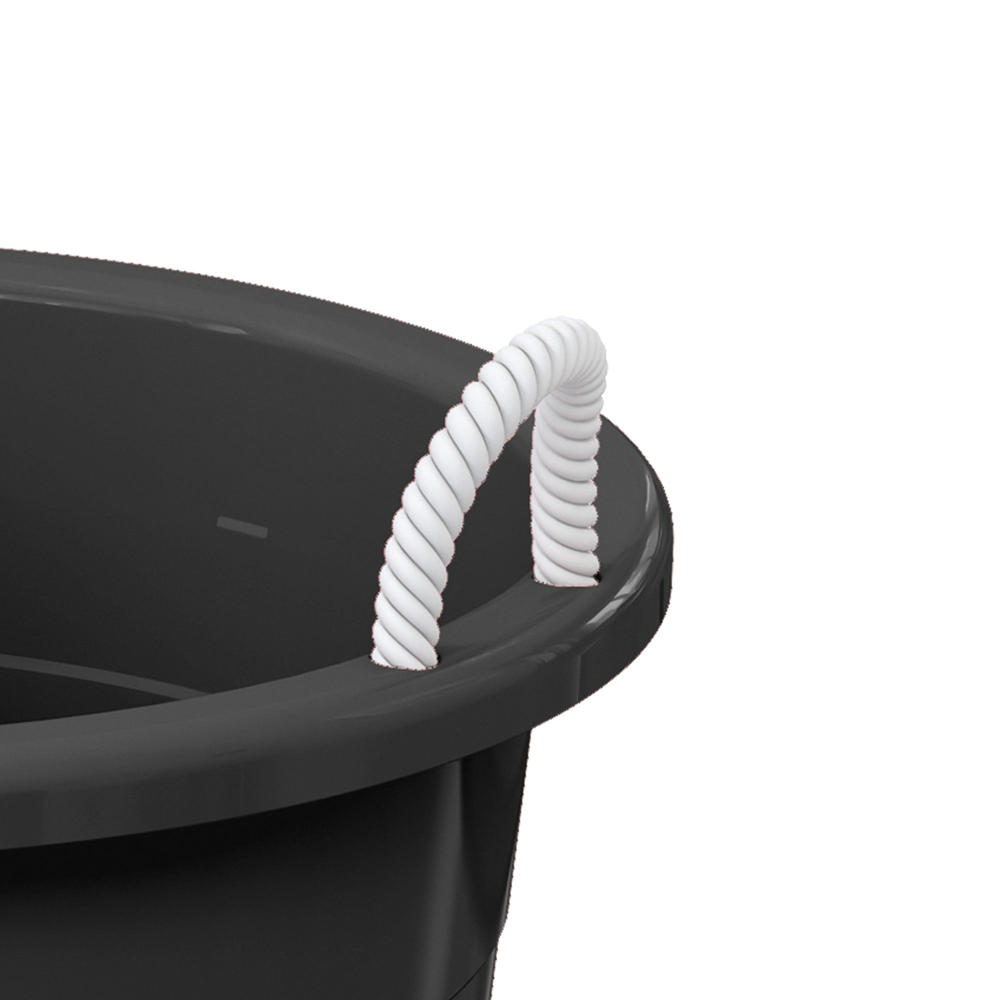 Life Story 17 Gal Flexible Plastic Storage Bucket w/ Rope Handles, Black, 8 Pack - Smart-nests
