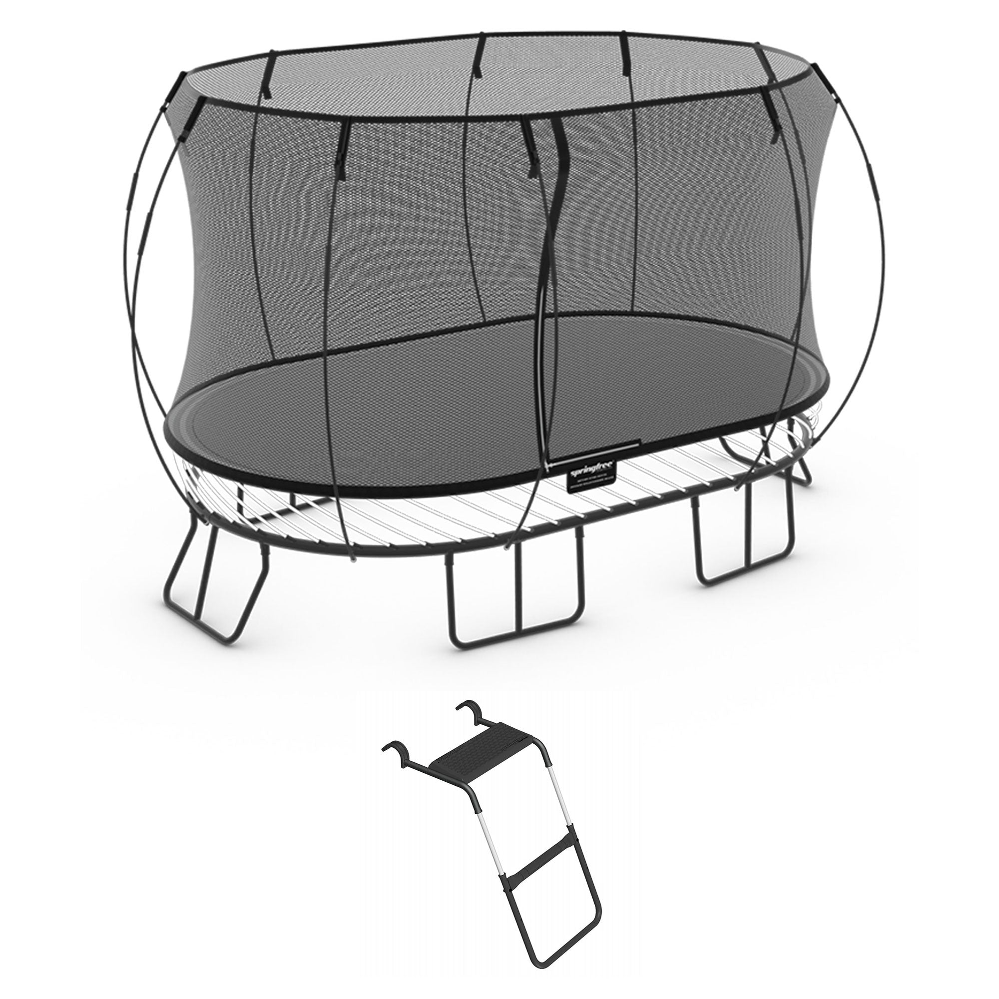 Springfree Trampoline Kids Oval 8 x 13Ft Trampoline & FlexrStep V2 Safety Ladder - Smart-nests