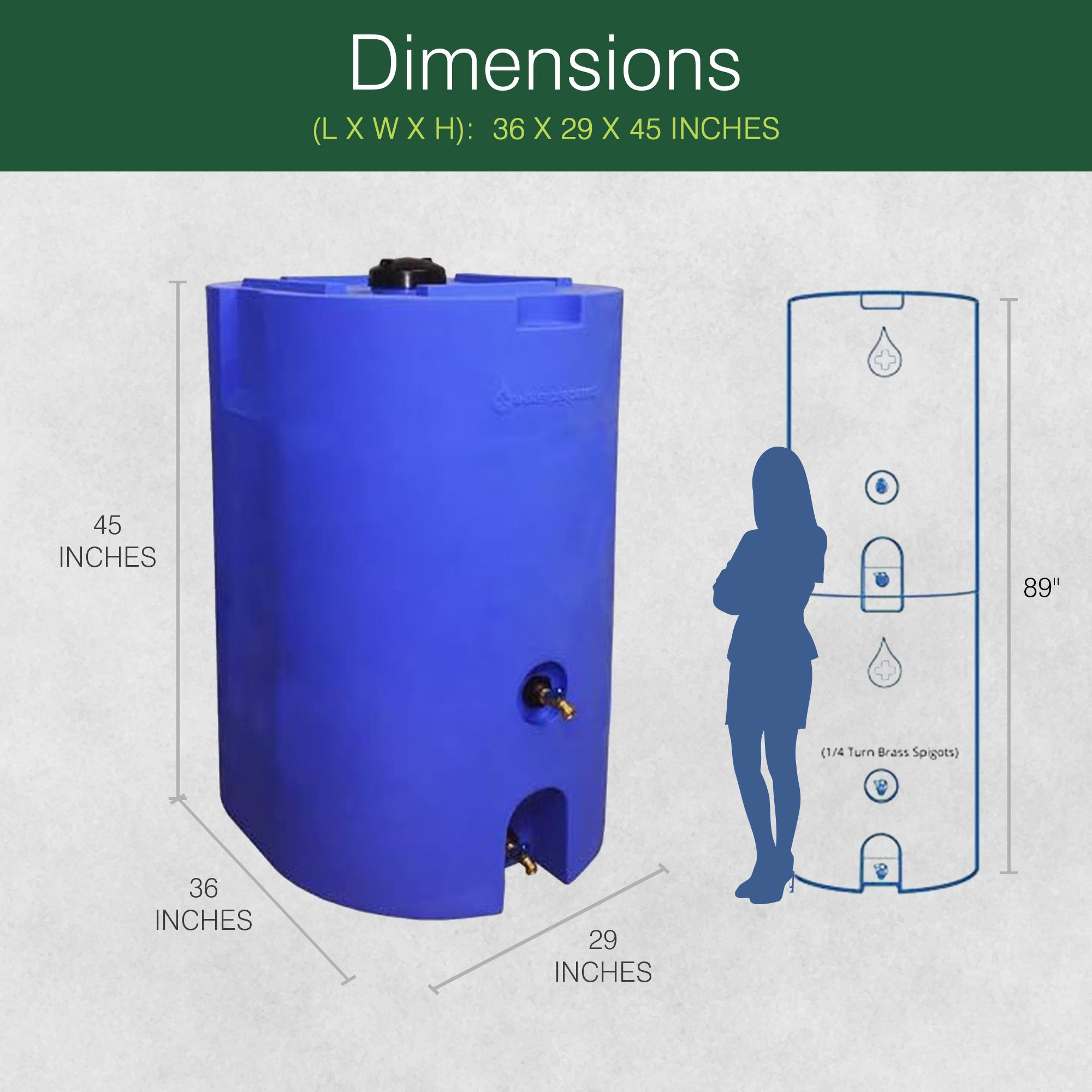 WaterPrepared 160 Gal Stackable Design Utility Water Tank w/ Large Cap, (2 Pack) - Smart-nests