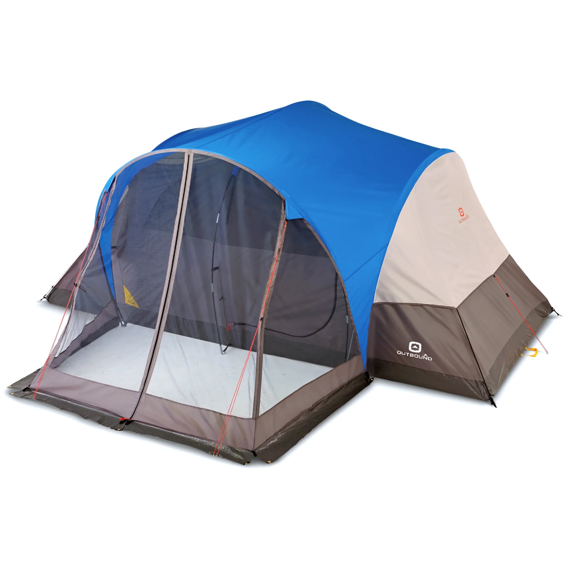 Outbound 8 Person 3 Season Easy Up Camping Dome Tent with Rainfly & Porch, Blue - Smart-nests