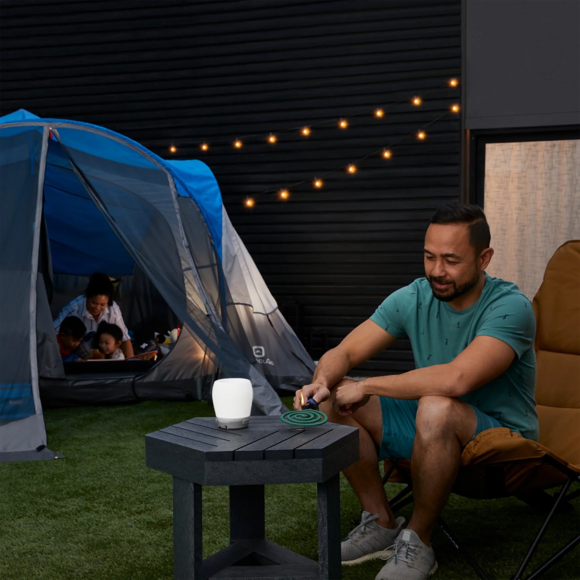 Outbound 8 Person 3 Season Easy Up Camping Dome Tent with Rainfly & Porch, Blue - Smart-nests