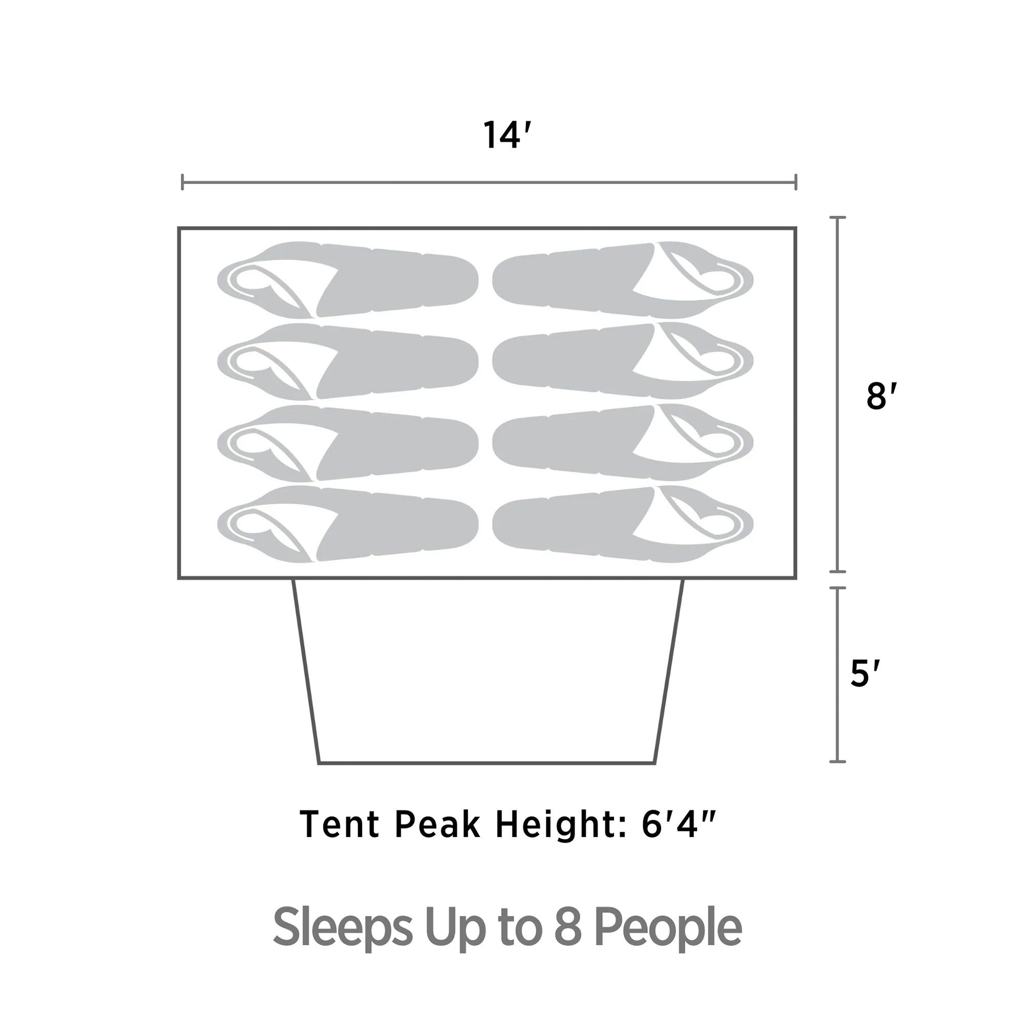 Outbound 8 Person 3 Season Easy Up Camping Dome Tent with Rainfly & Porch, Blue - Smart-nests