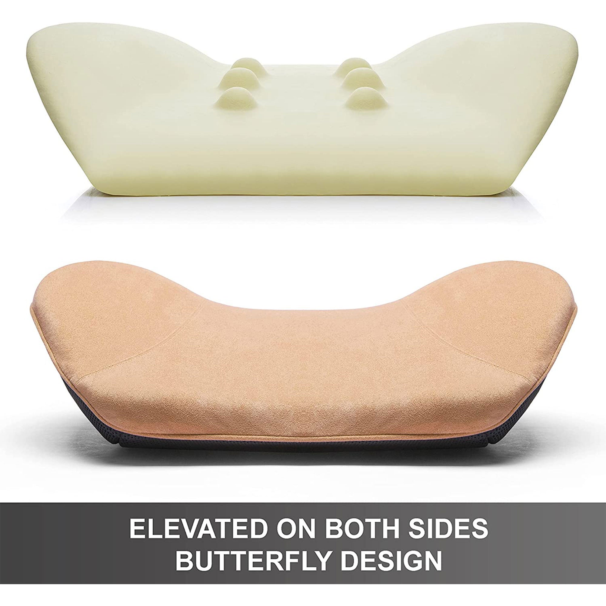 WENNEBIRD Model Q Lumbar Memory Foam Support Pillow to Improve Posture, Beige - Smart-nests