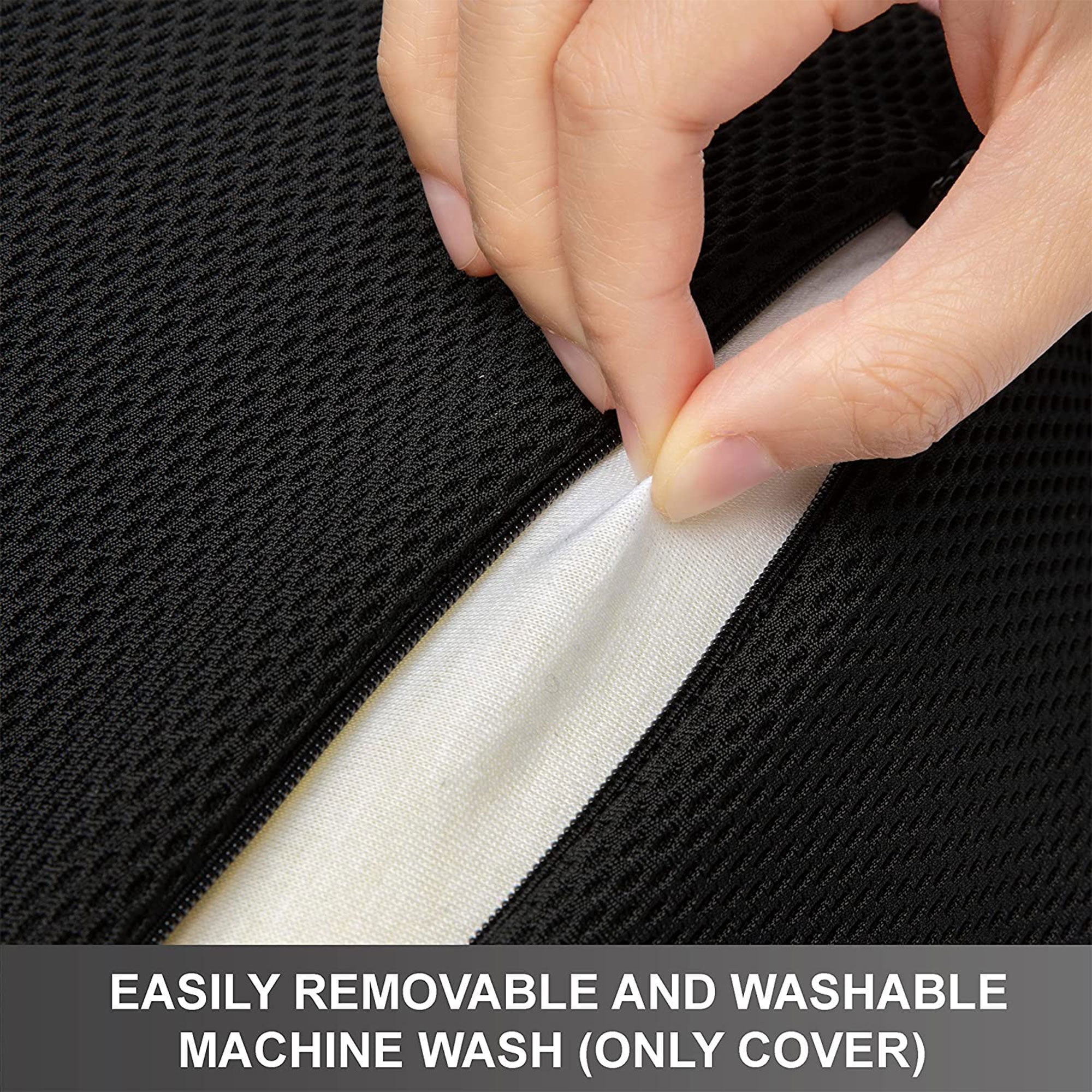 WENNEBIRD Model Q Lumbar Memory Foam Support Pillow to Improve Posture, Beige - Smart-nests