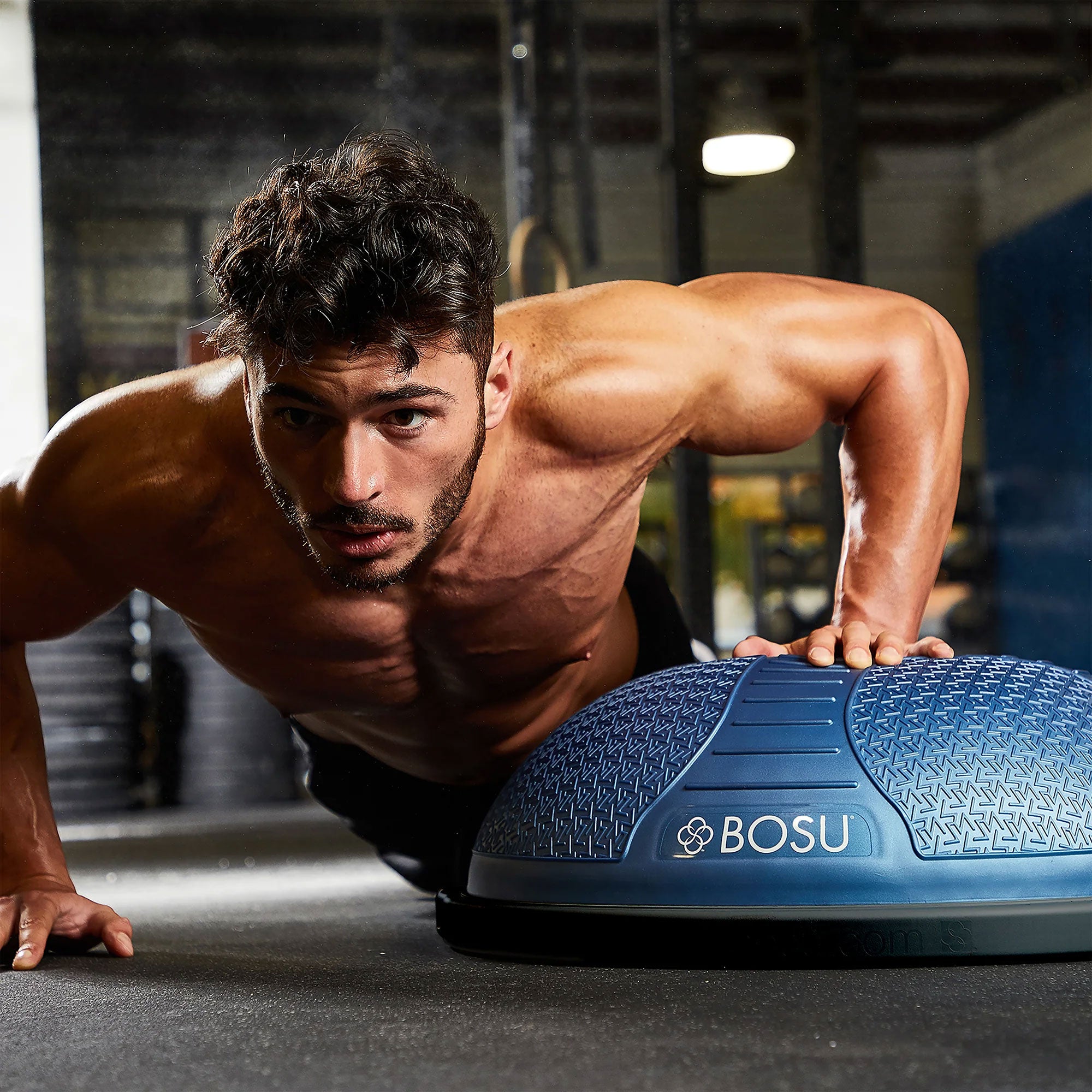 Bosu Home Balance Trainer for Strength, Flexibility, and Cardio Workouts, Blue - Smart-nests