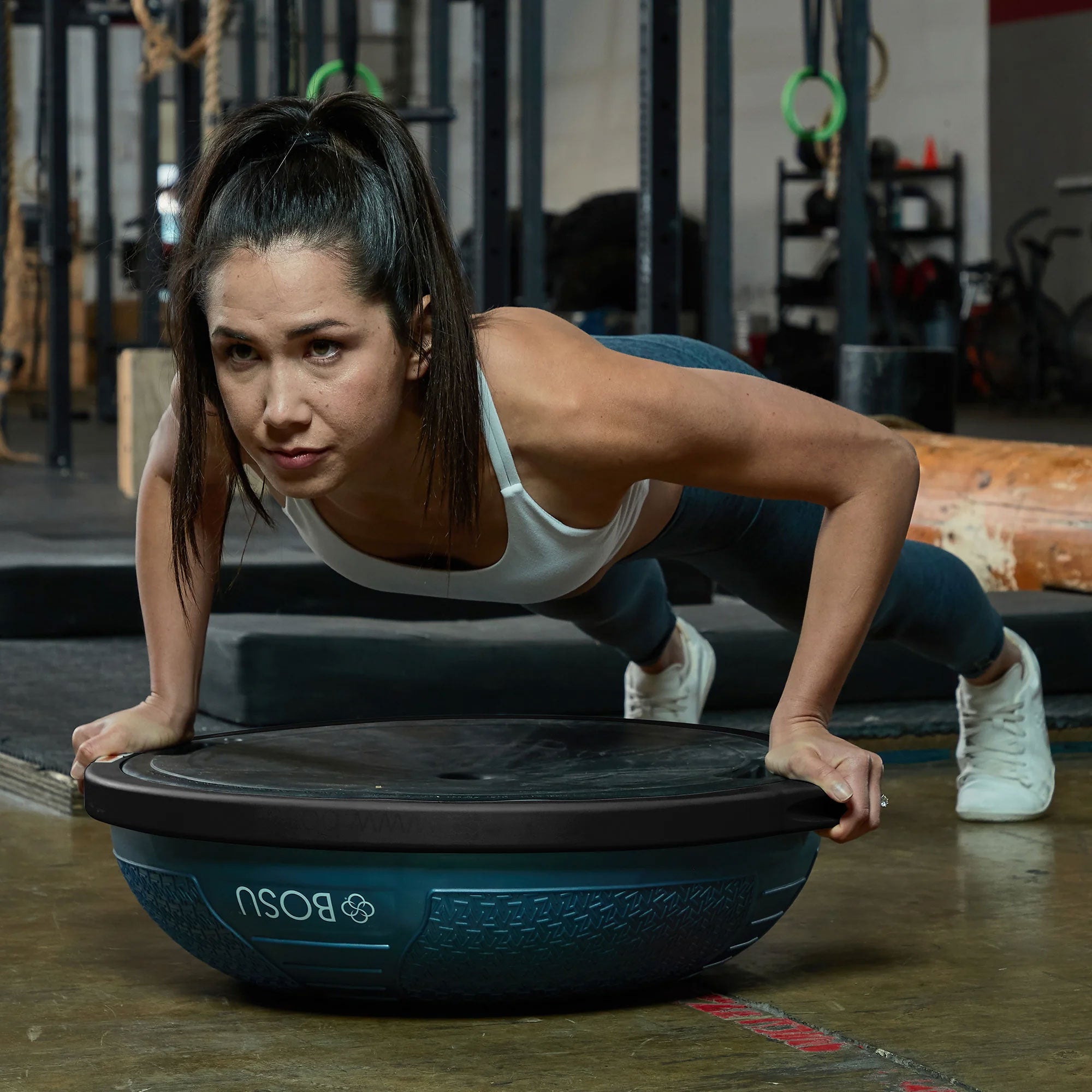 Bosu Home Balance Trainer for Strength, Flexibility, and Cardio Workouts, Blue - Smart-nests