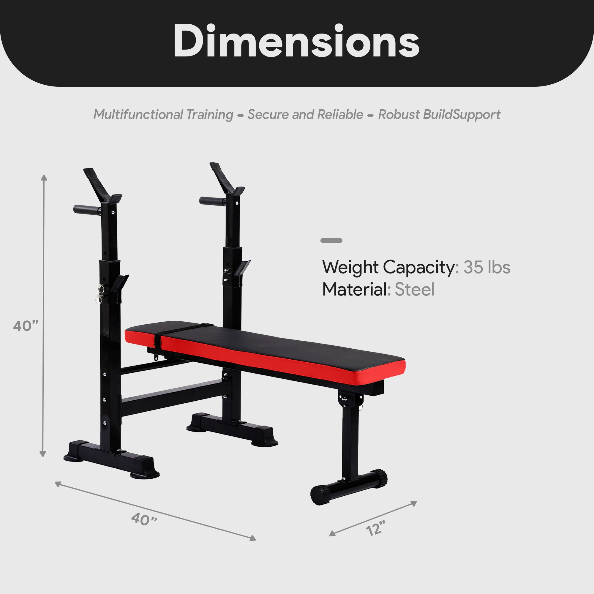 BalanceFrom Multifunctional Adjustable Workout Station w/ Squat Rack (For Parts) - Smart-nests