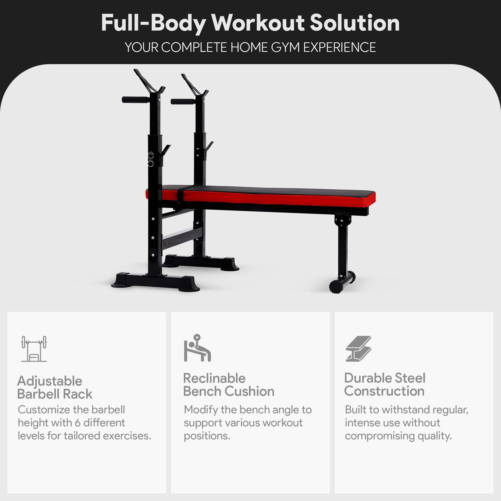 BalanceFrom Multifunctional Adjustable Workout Station w/ Squat Rack (For Parts) - Smart-nests