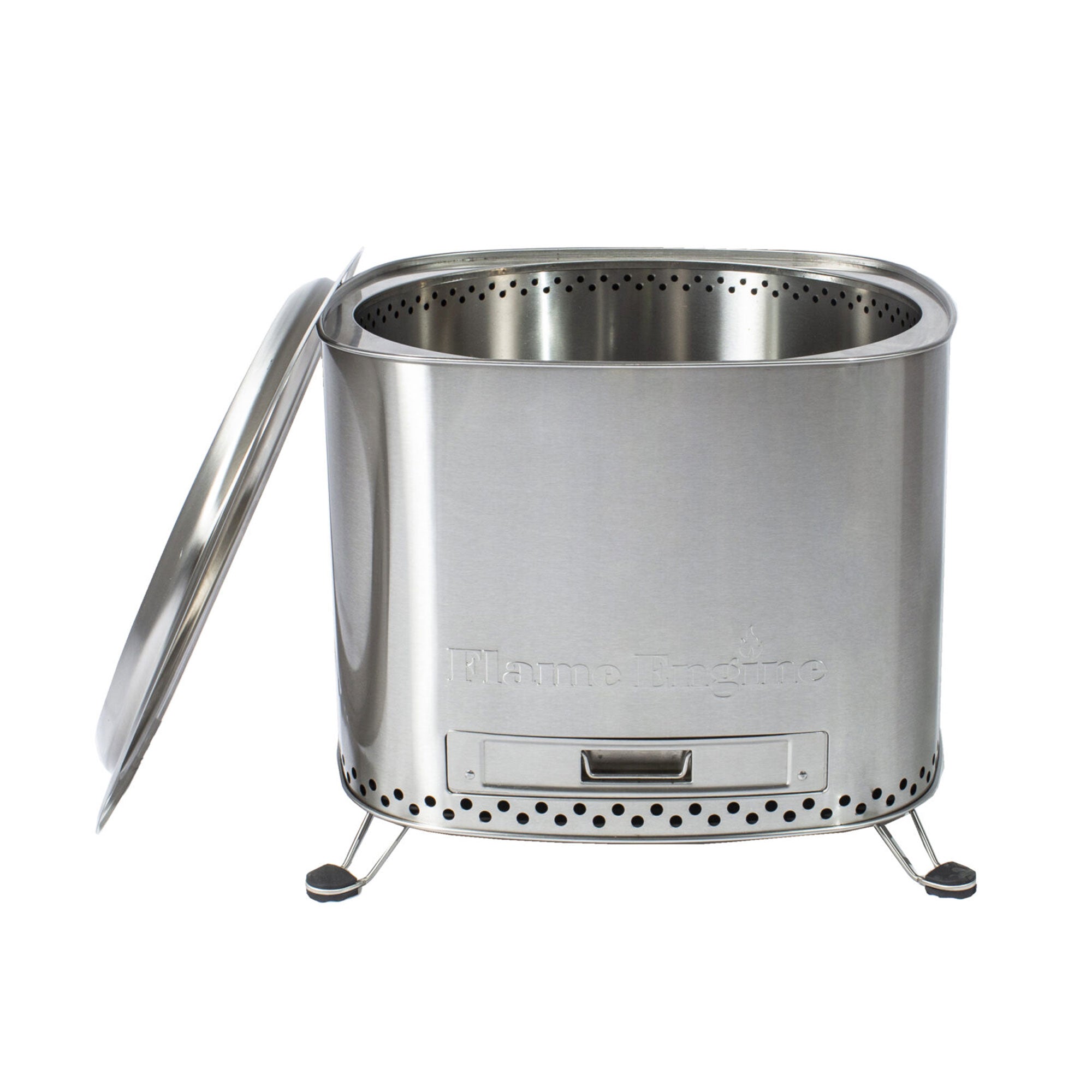 Flame Engine 19 Inch Square Smokeless Fire Pit w/Carry Bag, 304 Stainless Steel - Smart-nests