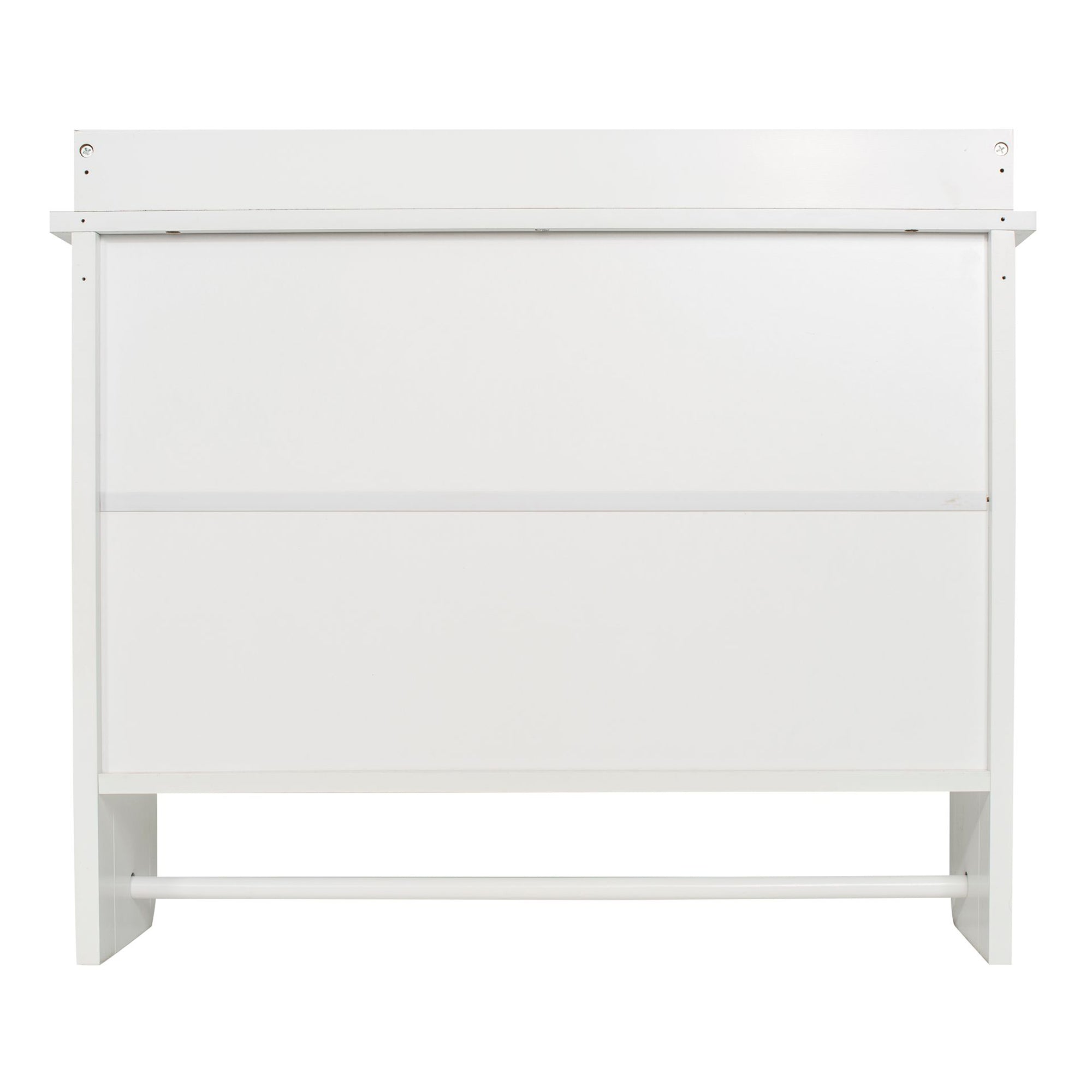 Redmon Contemporary Country Floating Wooden Wall Shelf with Towel Bar, White - Smart-nests