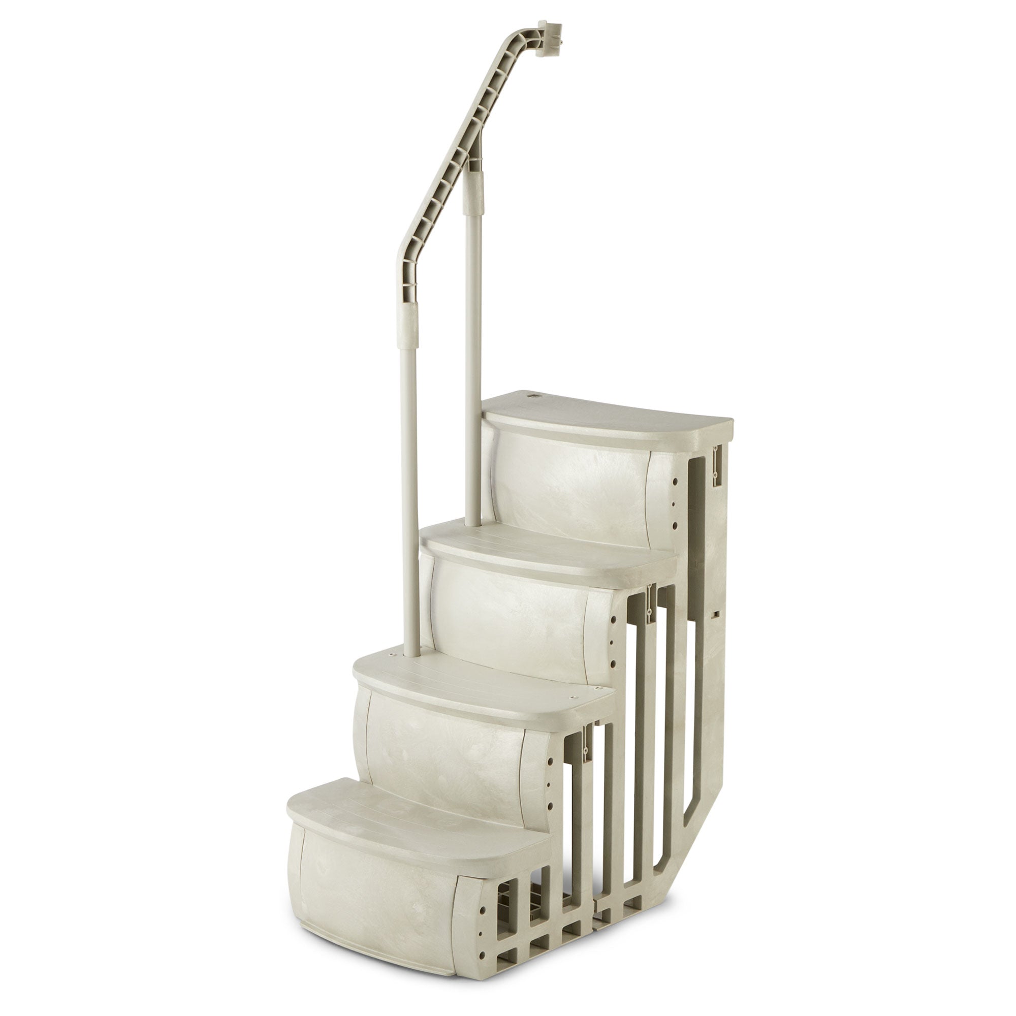Main Access Smart Step 24 Inch Wide Swimming Pool Entrance w/ Hand Rail, Taupe - Smart-nests