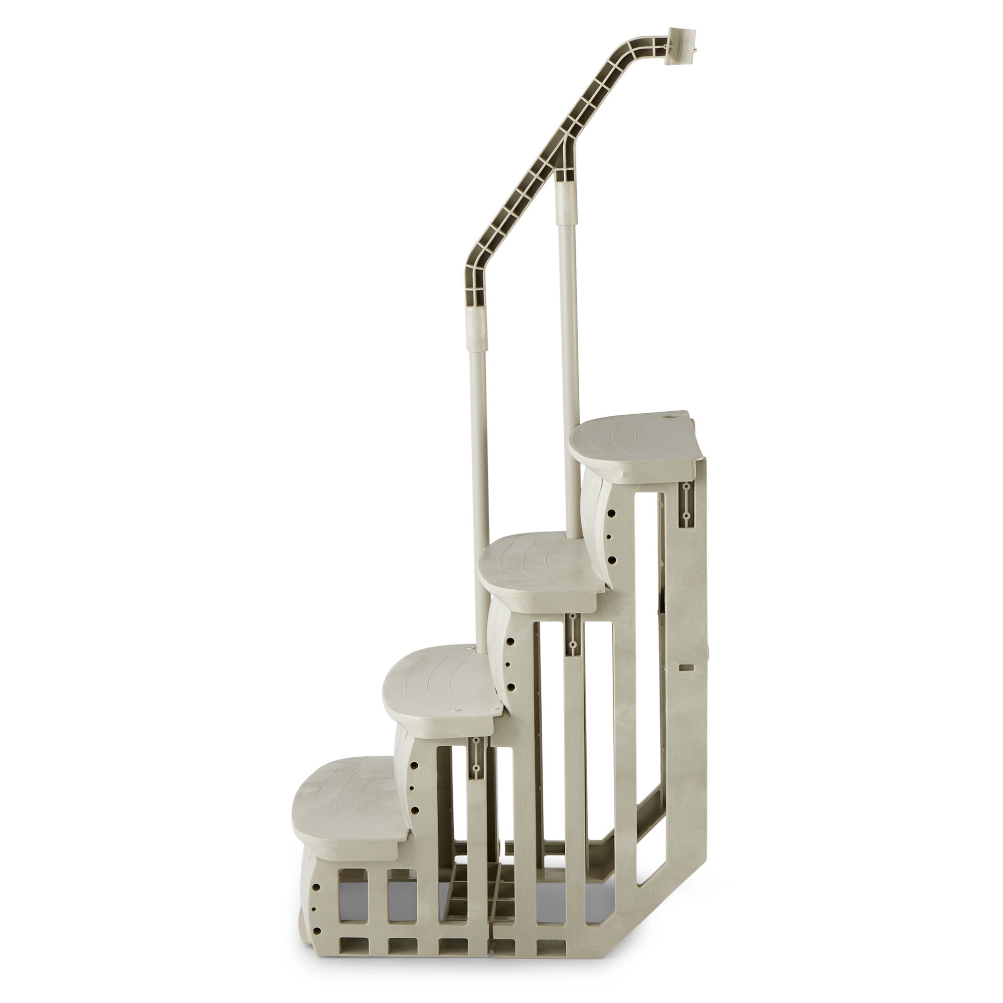 Main Access Smart Step 24 Inch Wide Swimming Pool Entrance w/ Hand Rail, Taupe - Smart-nests