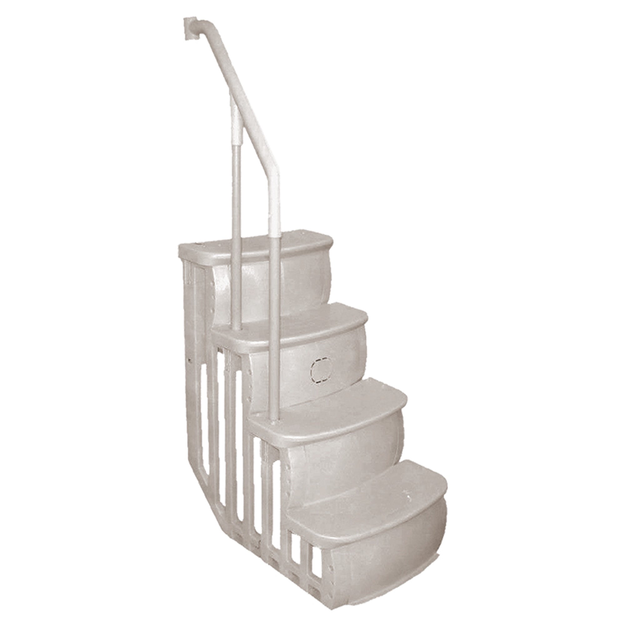 Main Access Smart Step 24 Inch Wide Swimming Pool Entrance w/ Hand Rail, Taupe - Smart-nests