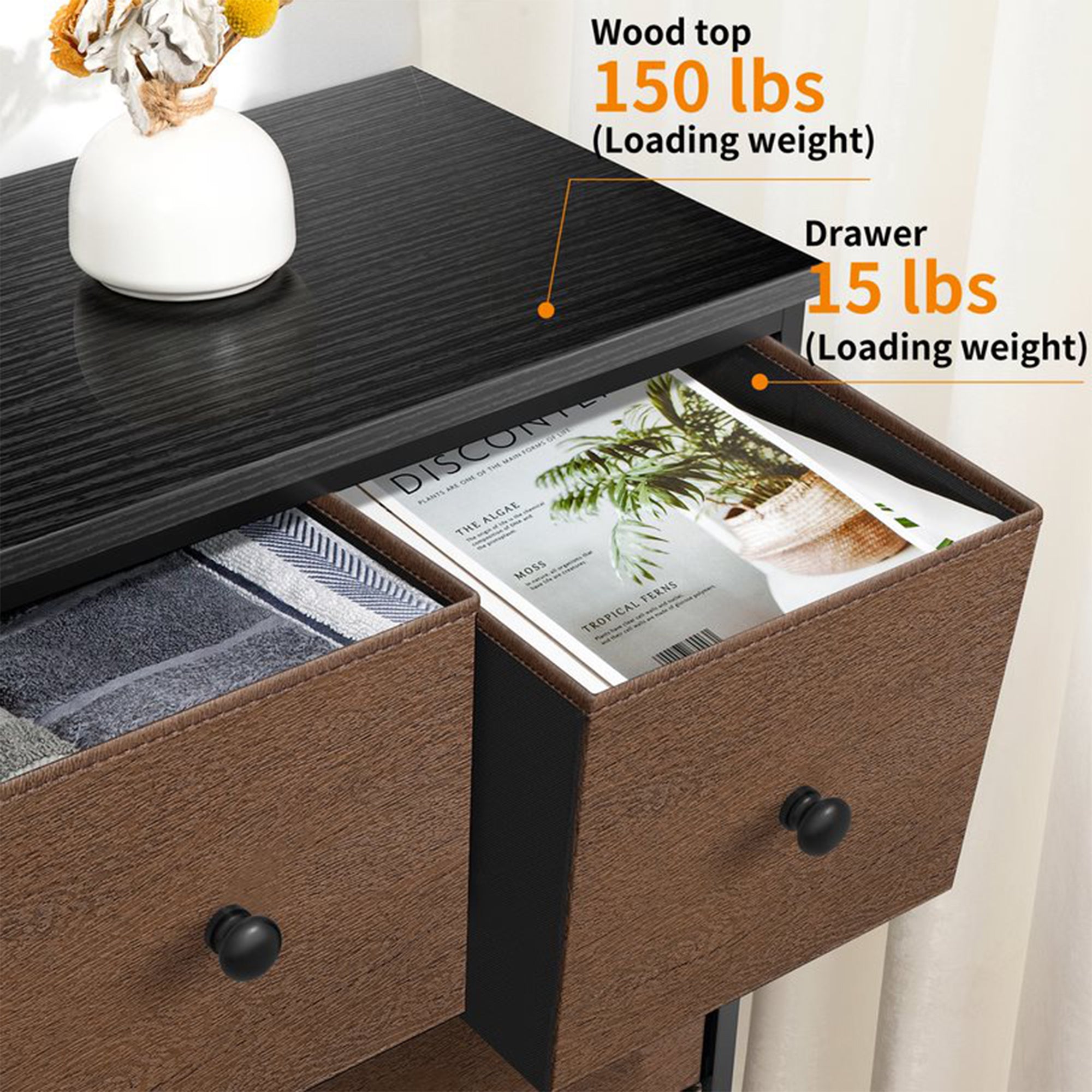 10 Drawer Steel Frame Bedroom Storage Organizer Chest Dresser (Open Box) - Smart-nests