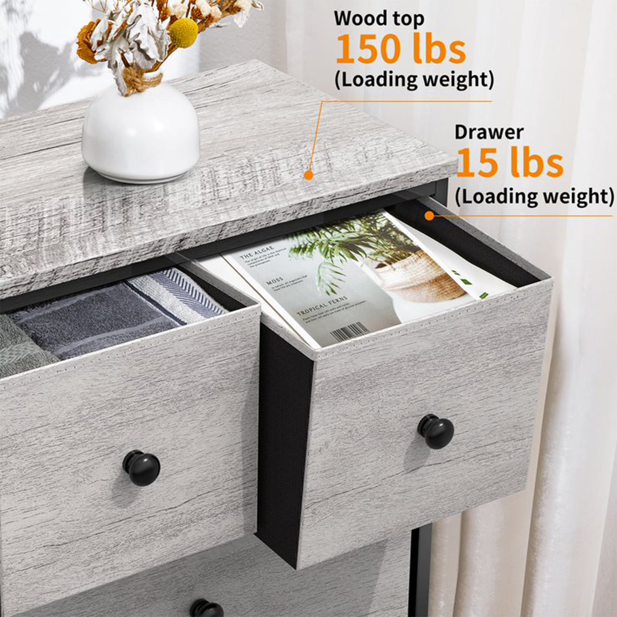 10 Drawer Steel Frame Bedroom Storage Organizer Dresser, Dark Taupe (Open Box) - Smart-nests
