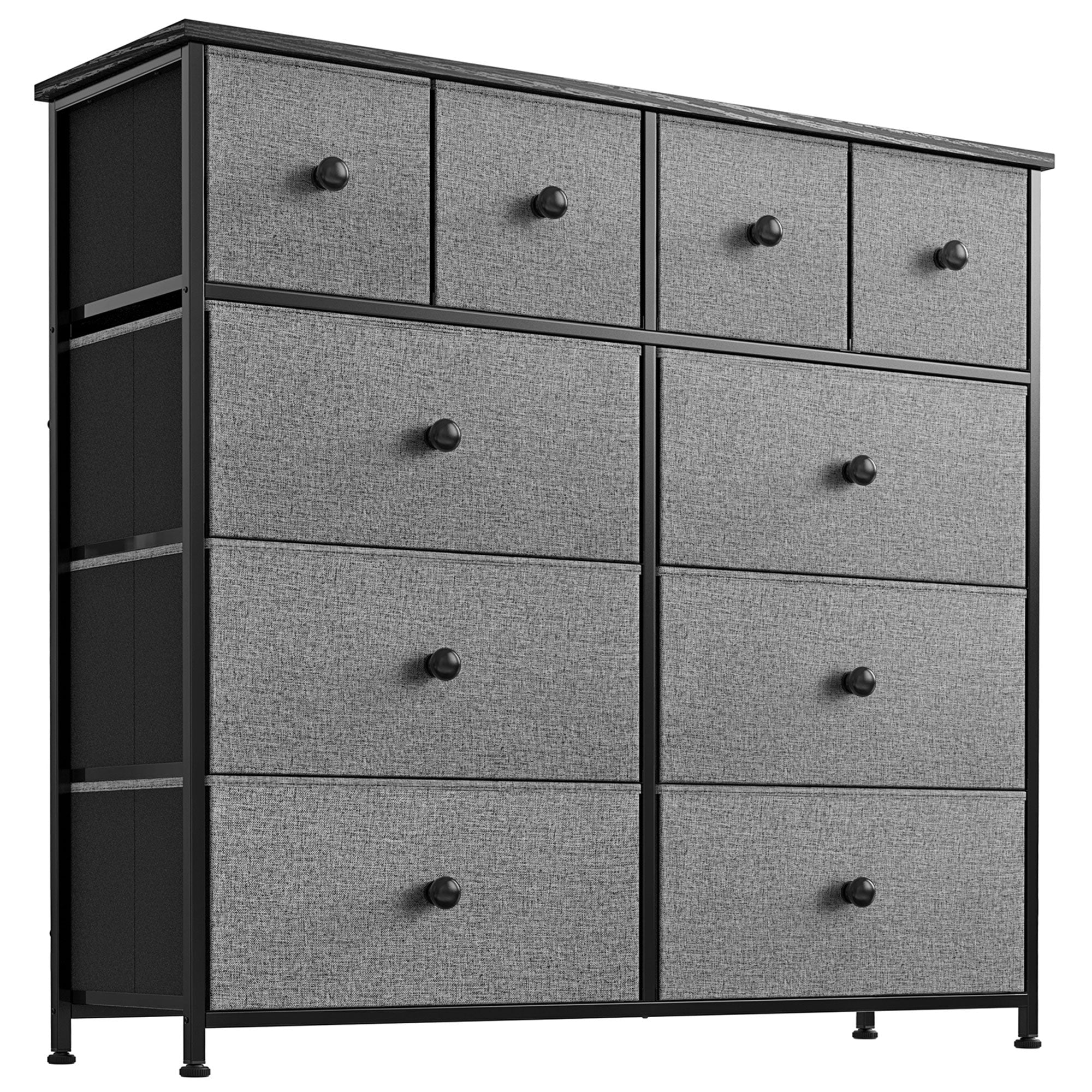 10 Drawer Steel Frame Bedroom Storage Organizer Dresser, Light Grey (Used) - Smart-nests