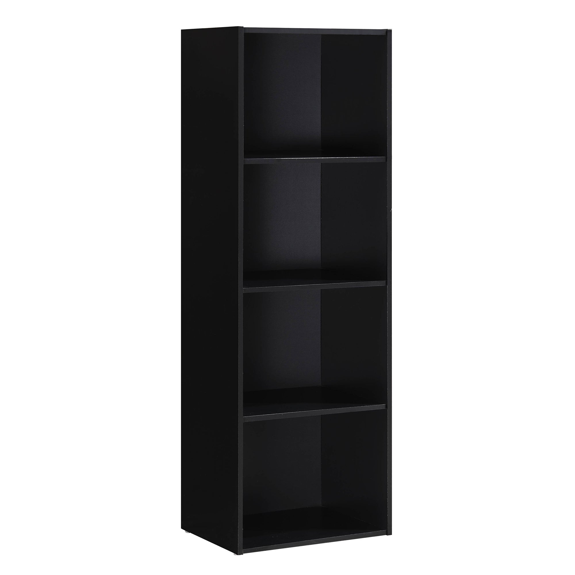 Hodedah 12 x 16 x 47 Inch 4 Shelf Bookcase and Office Organizer, Black Finish - Smart-nests