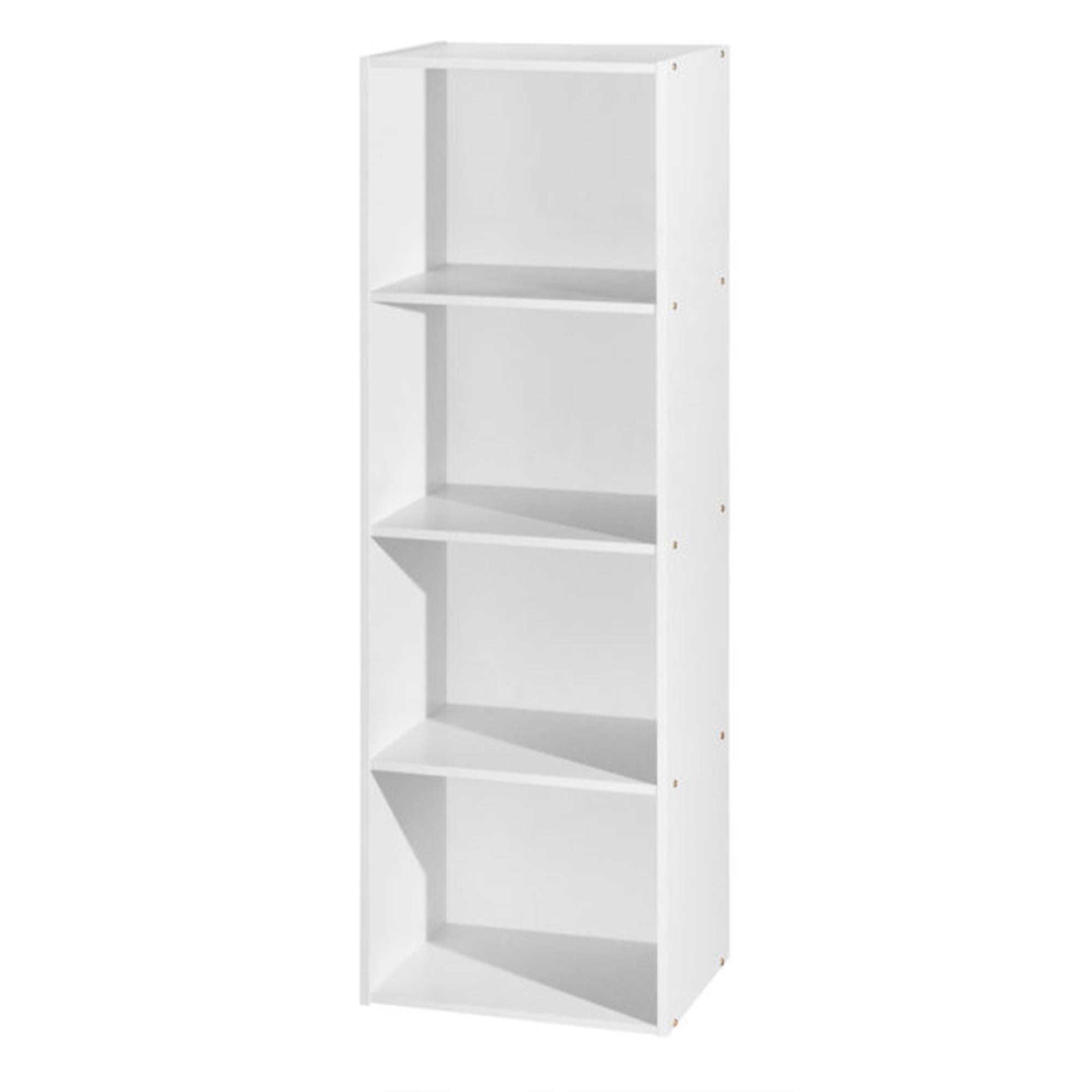 Hodedah 12 x 16 x 47 Inch 4 Shelf Bookcase and Office Organizer, White Finish - Smart-nests
