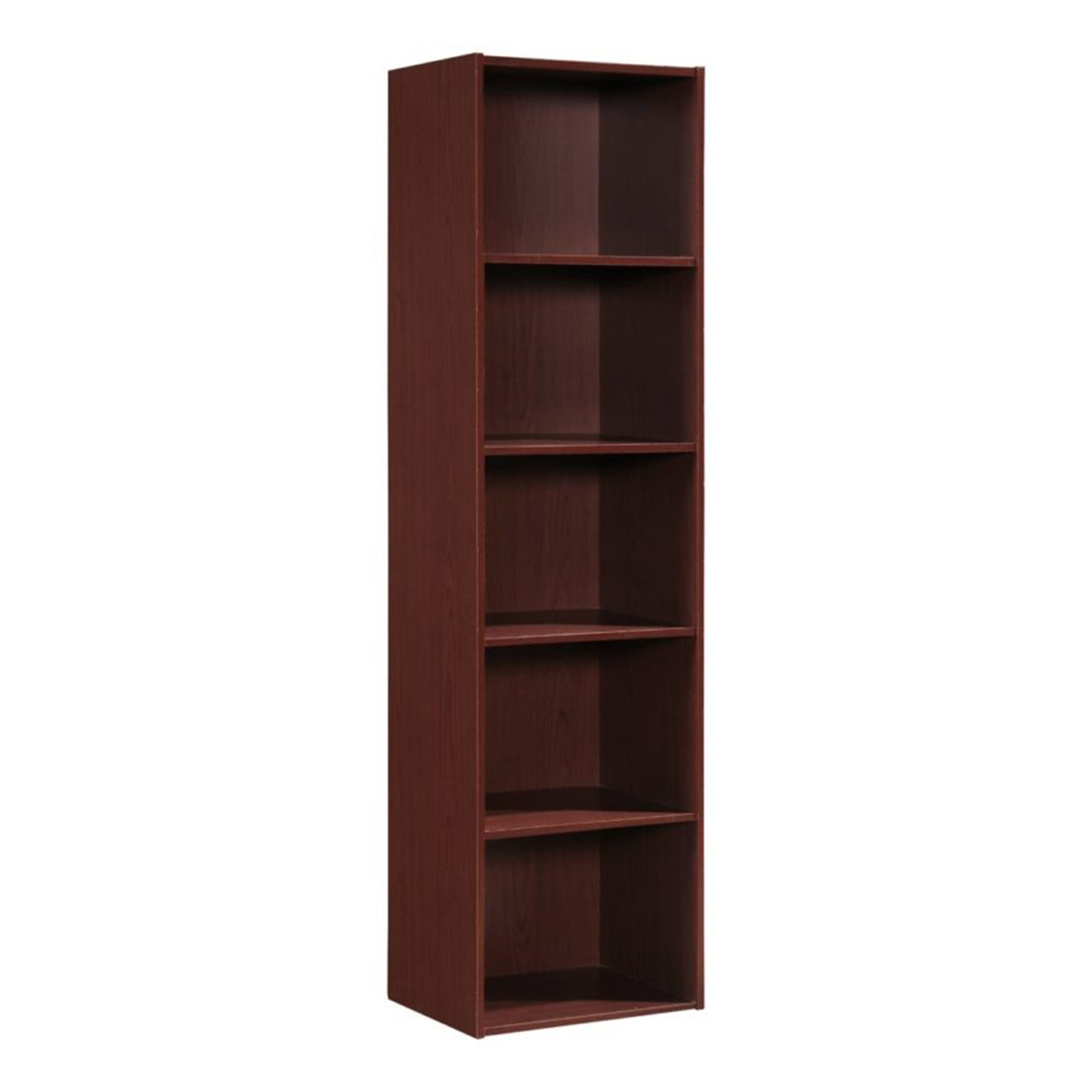 Hodedah 12 x 16 x 60 Inch 5 Shelf Bookcase and Office Organizer, Mahogany Finish - Smart-nests