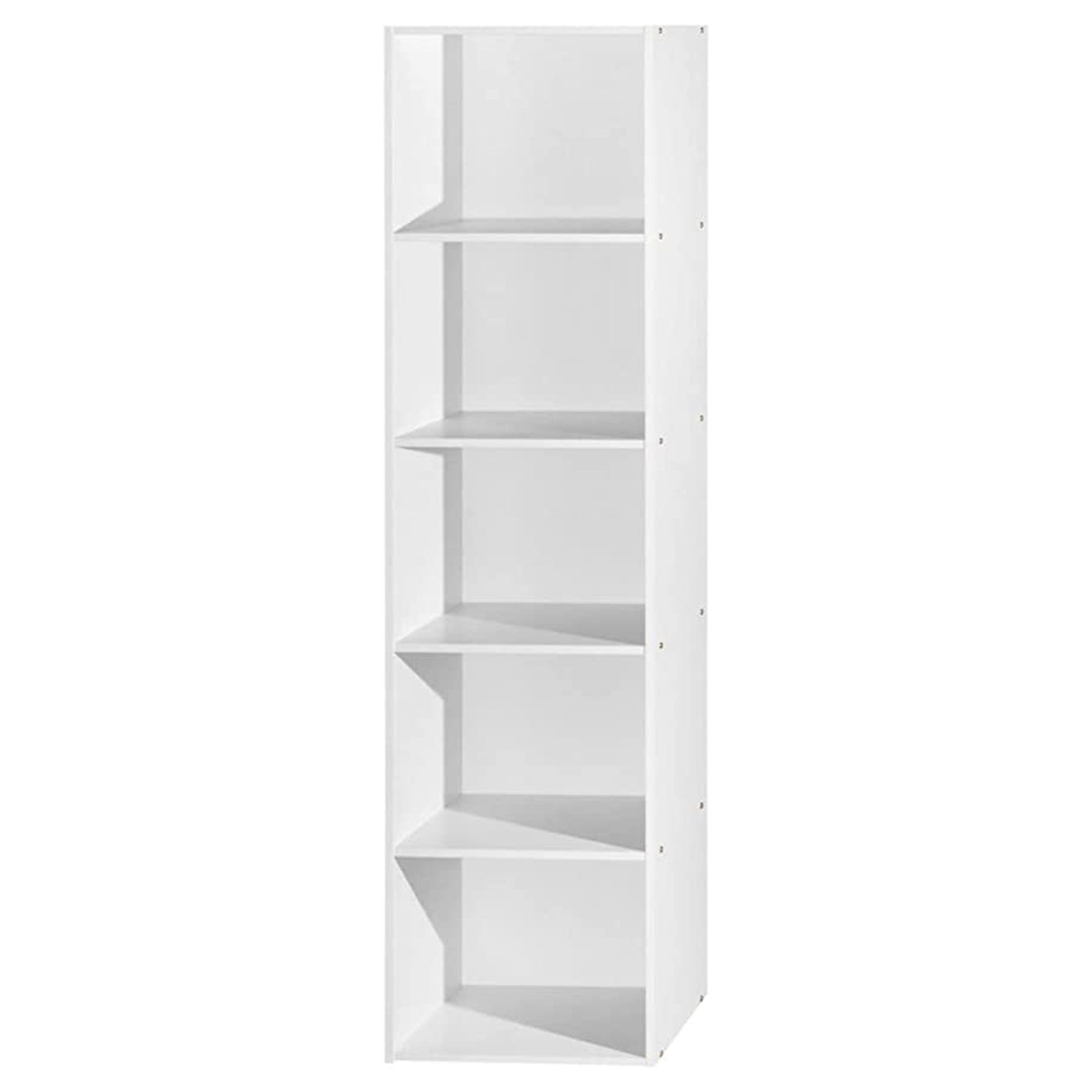 Hodedah 12 x 16 x 60 Inch 5 Shelf Bookcase and Office Organizer, White Finish - Smart-nests