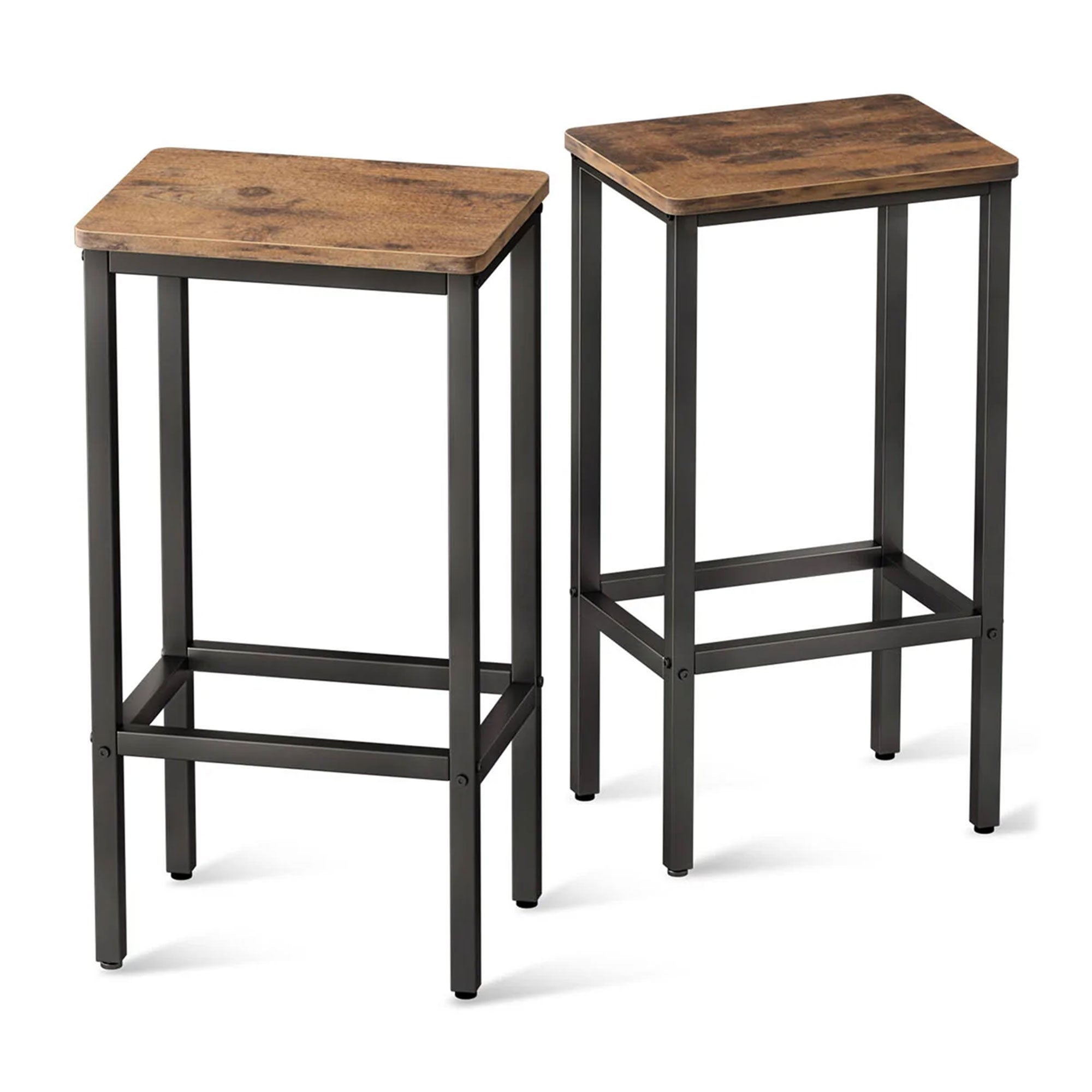ODK 25.6 Inch Height Wooden Counter Stool Seat Barstool, Rustic Brown (2 Set) - Smart-nests