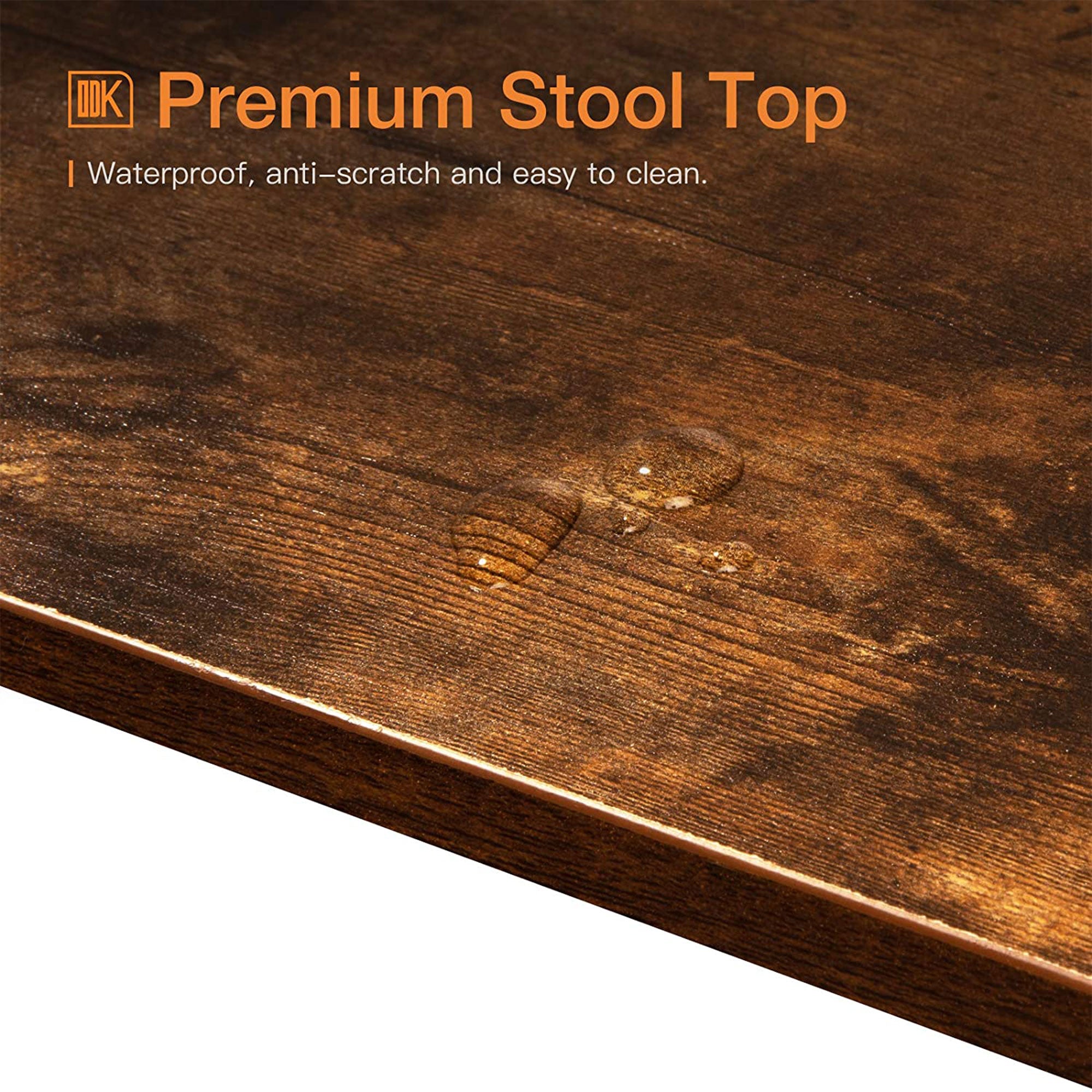 ODK 25.6 Inch Height Wooden Counter Stool Seat Barstool, Rustic Brown (2 Set) - Smart-nests