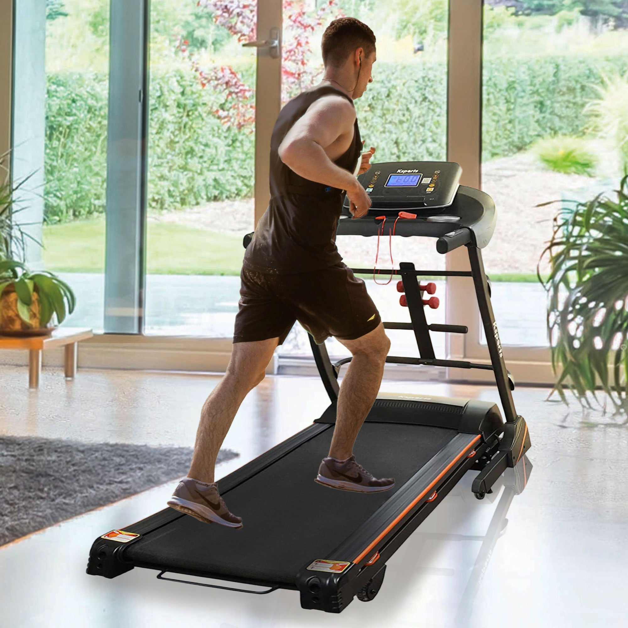 Ksports 16.5 In Wide Foldable Home Treadmill w/ Bluetooth & Fitness Tracking App - Smart-nests
