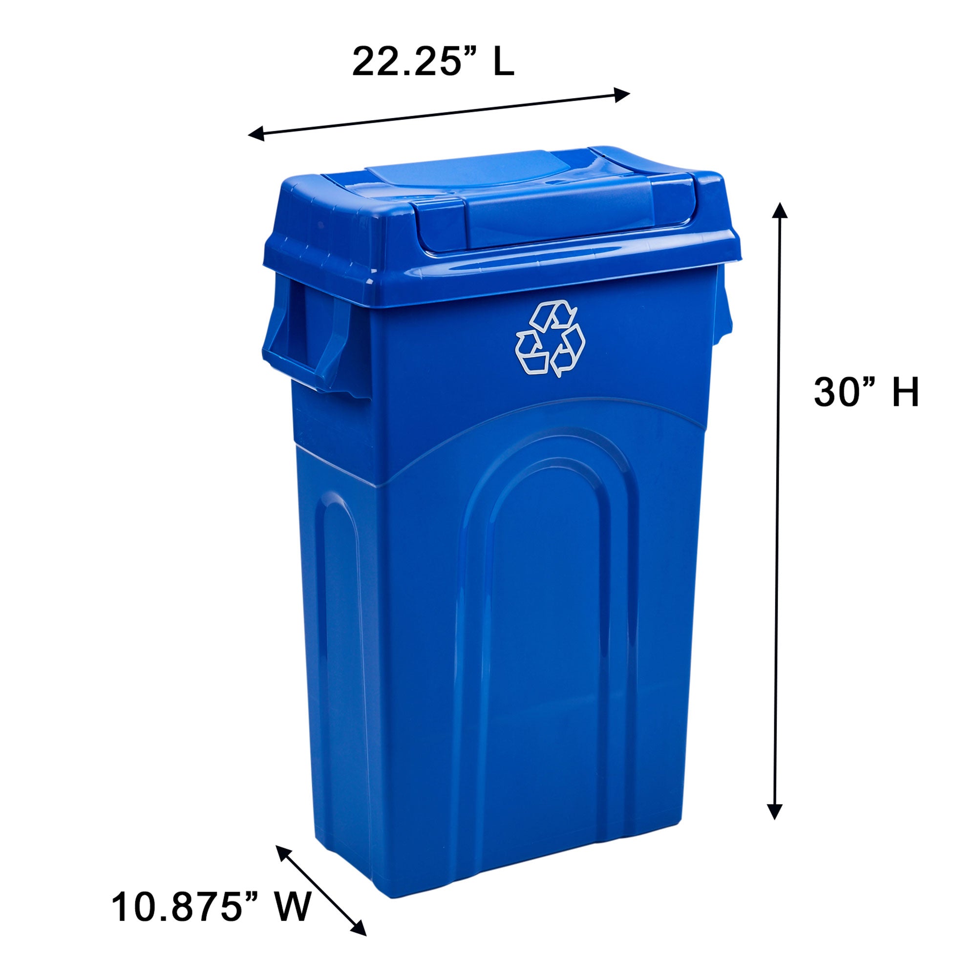 United Solutions 23 Gallon Highboy Kitchen Recycling Bin with Swing Lid, Blue - Smart-nests