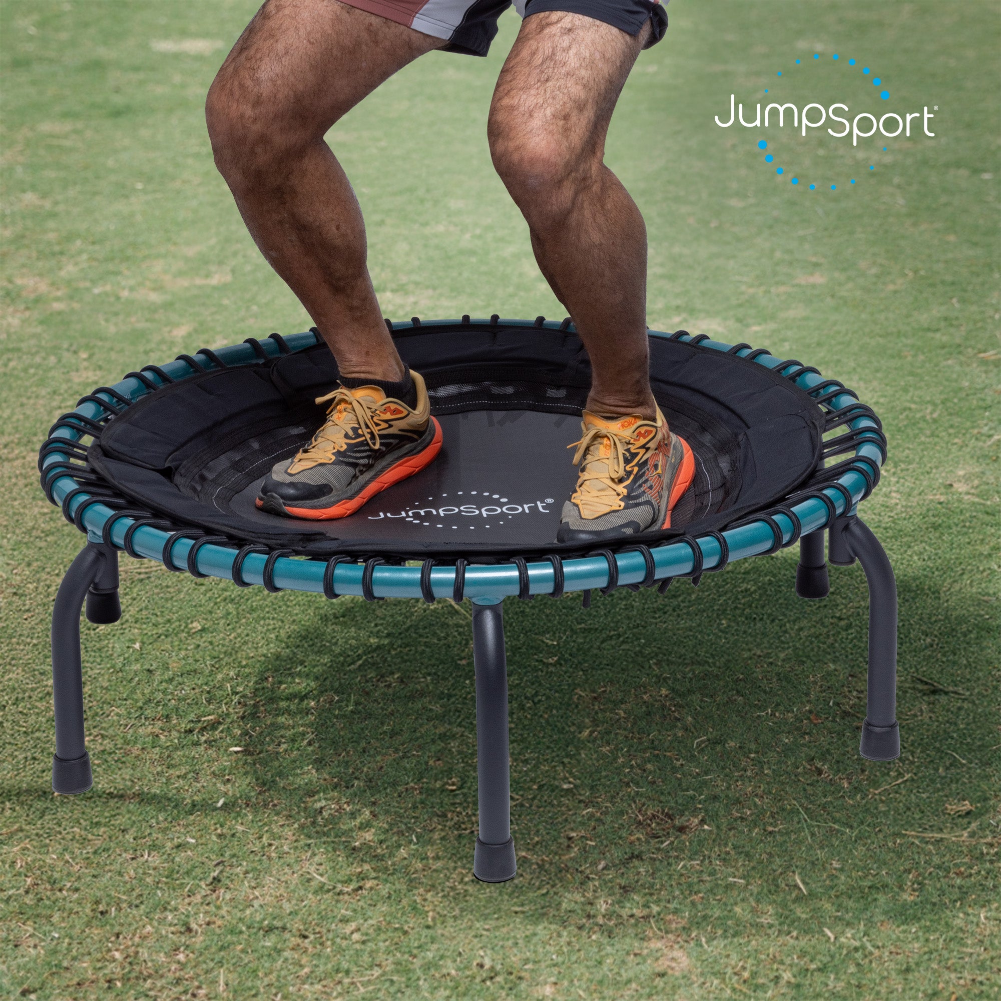 JumpSport 250 Workout Rebounder for Adults, 39" Mini Fitness Trampoline, Teal - Smart-nests