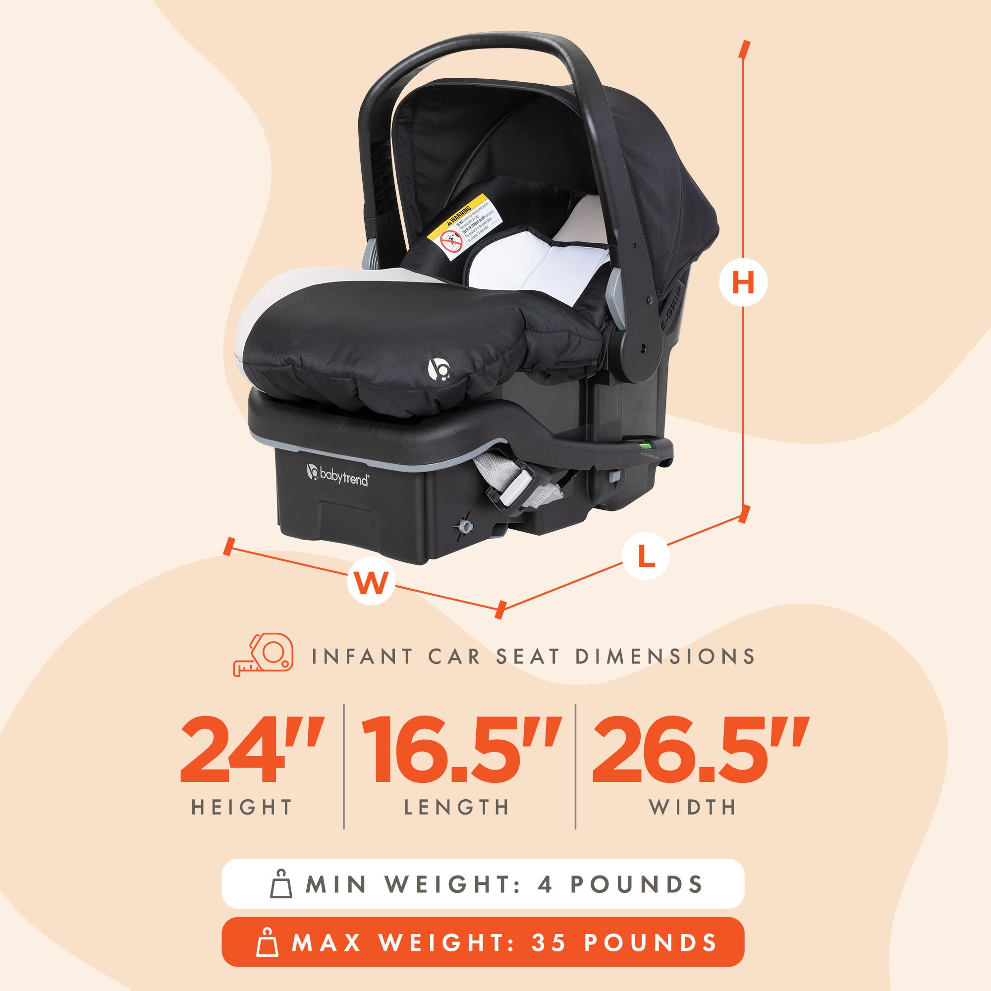 Baby Trend EZ-Lift Plus Lightweight Infant Car Seat w/ Cozy Cover, Modern Khaki - Smart-nests