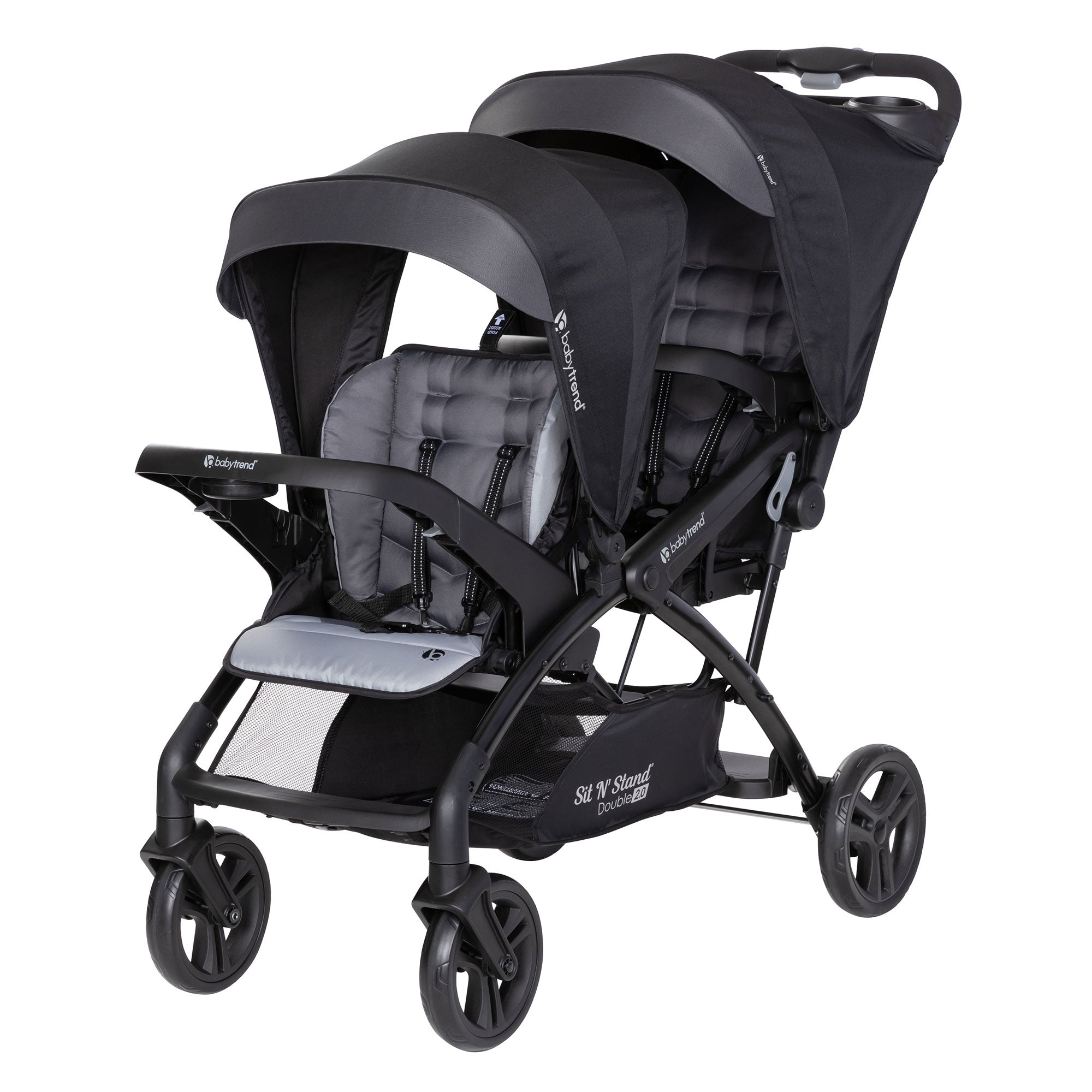 Baby Trend Sit N' Stand Double Stroller 2.0 DLX w/5 Point Safety Harness, Stormy - Smart-nests