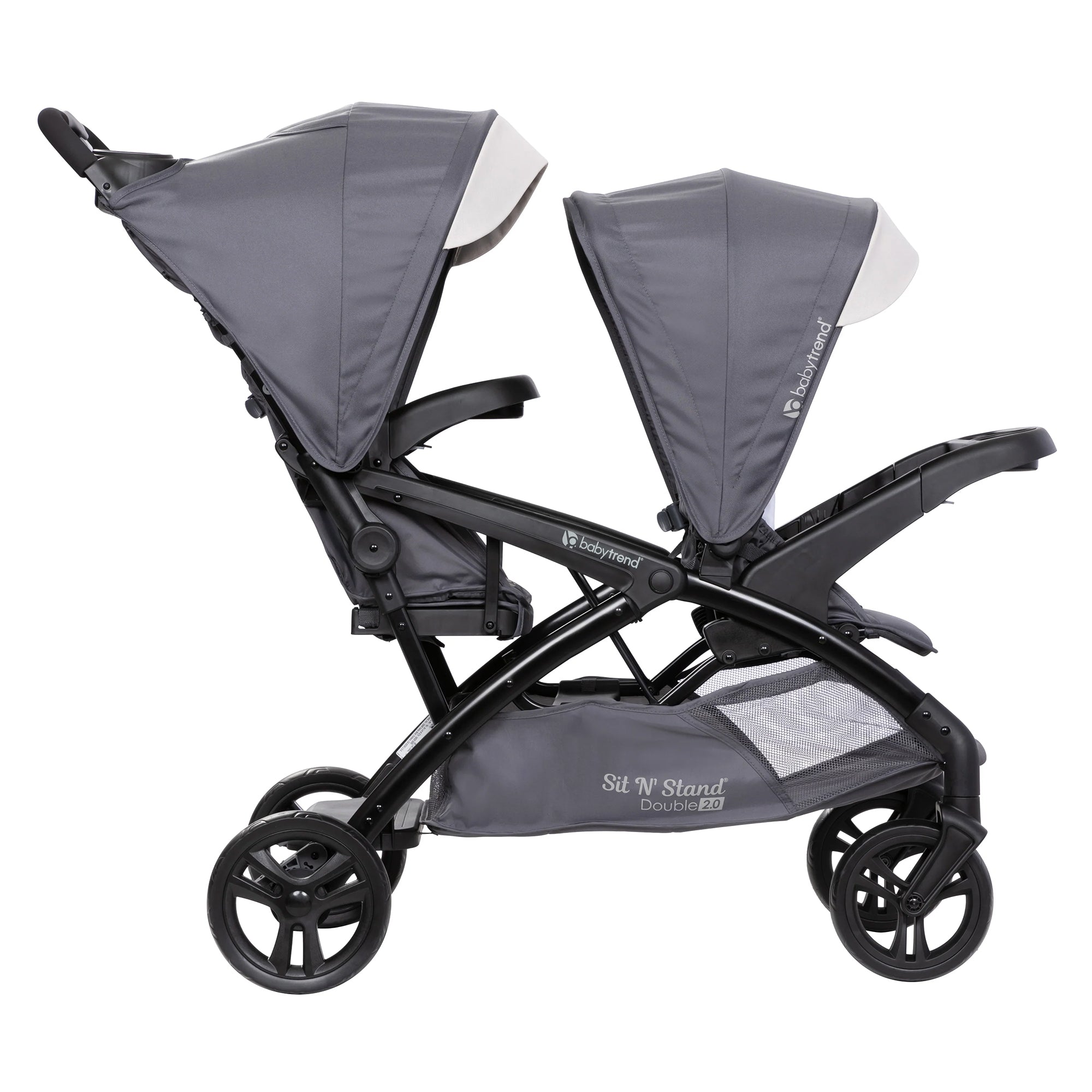 Baby Trend Sit N' Stand Double Stroller 2.0 DLX with 5 Point Harness, Magnolia - Smart-nests
