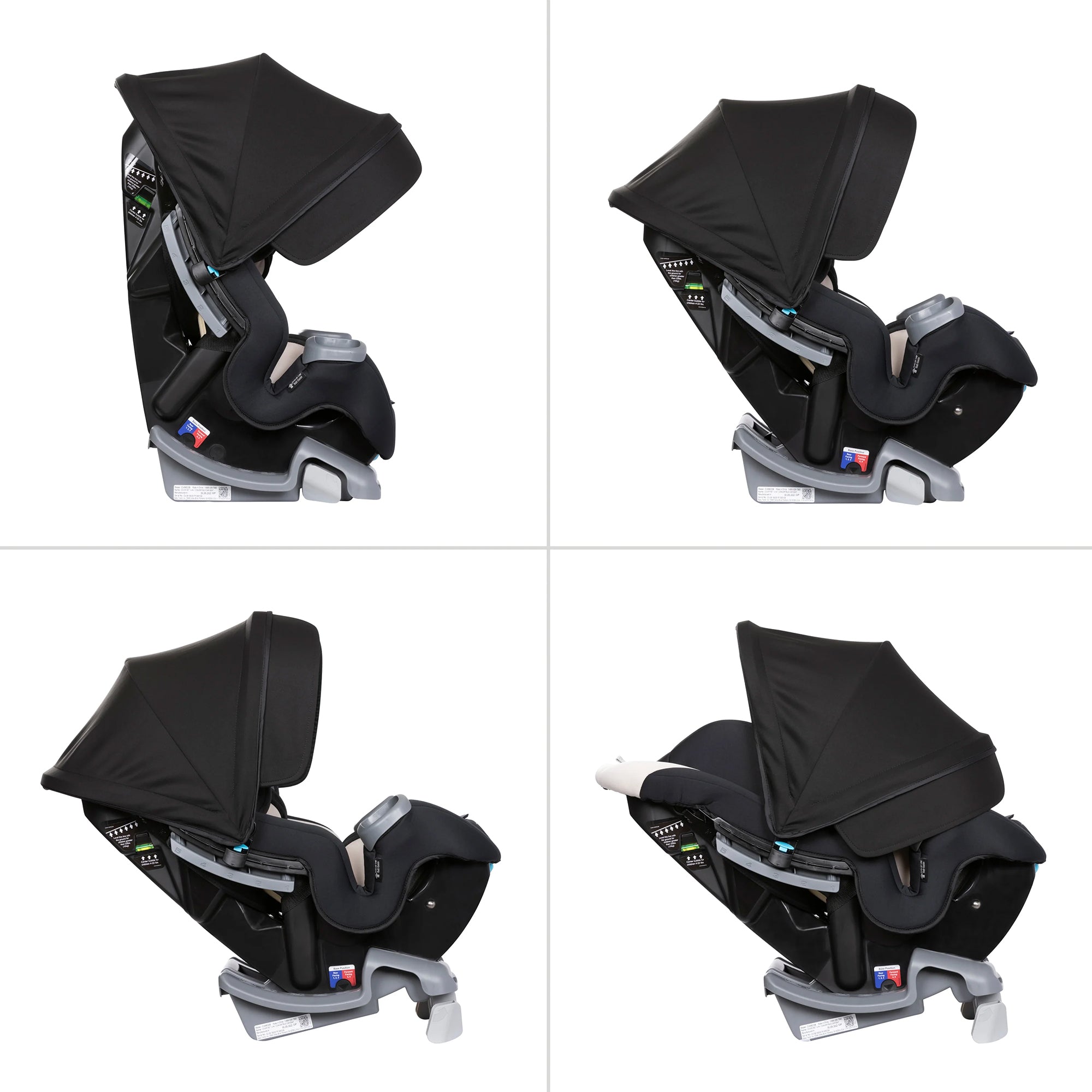 Baby Trend Cover Me 4 in 1 Convertible Car Seat with Adjustable Canopy, Black - Smart-nests