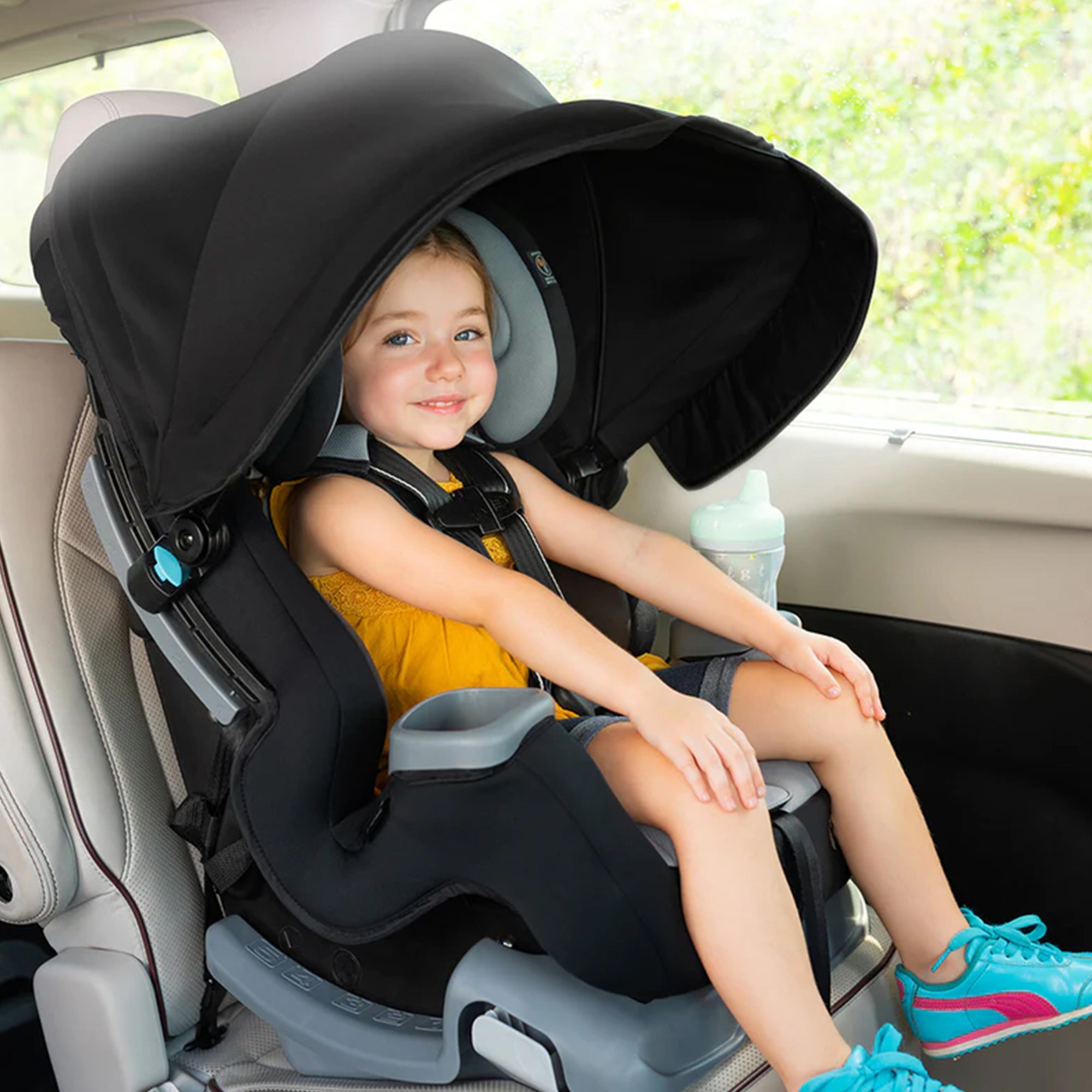 Baby Trend Cover Me 4 in 1 Convertible Car Seat with Adjustable Canopy, Black - Smart-nests