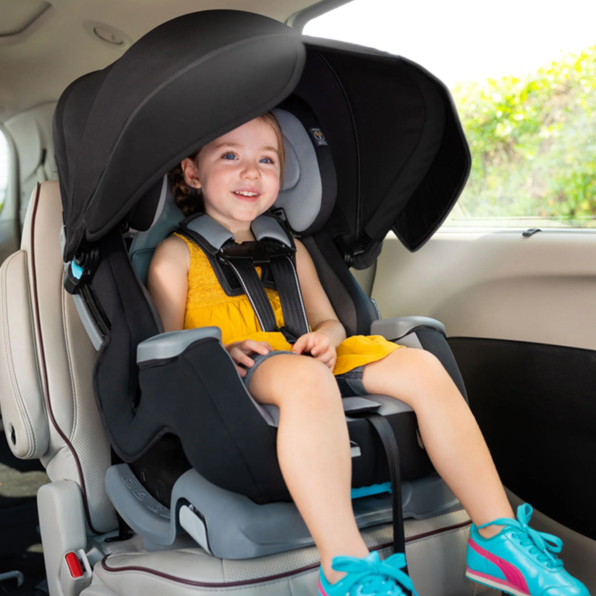 Baby Trend Cover Me 4 in 1 Convertible Car Seat with Adjustable Canopy, Black - Smart-nests
